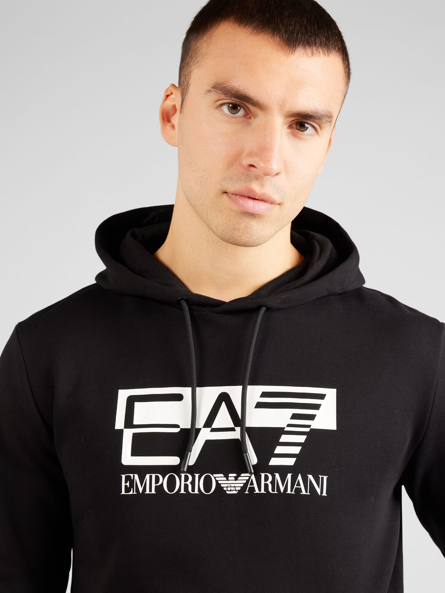 EA7 Emporio Armani Mikina 'FELPA' čierna / biela - Pepit.sk