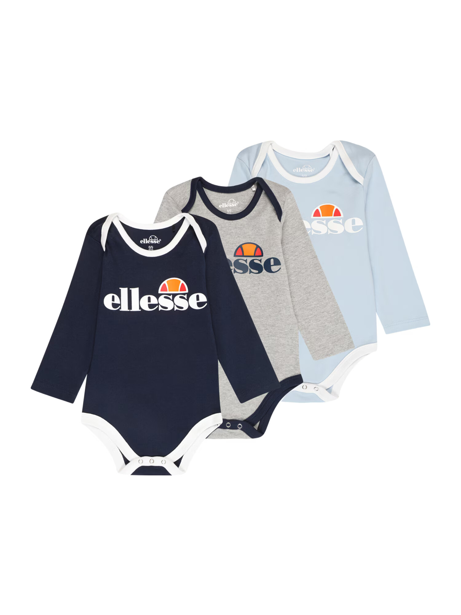 ELLESSE Body 'Conie' námornícka modrá / svetlomodrá / sivá melírovaná / oranžová - Pepit.sk