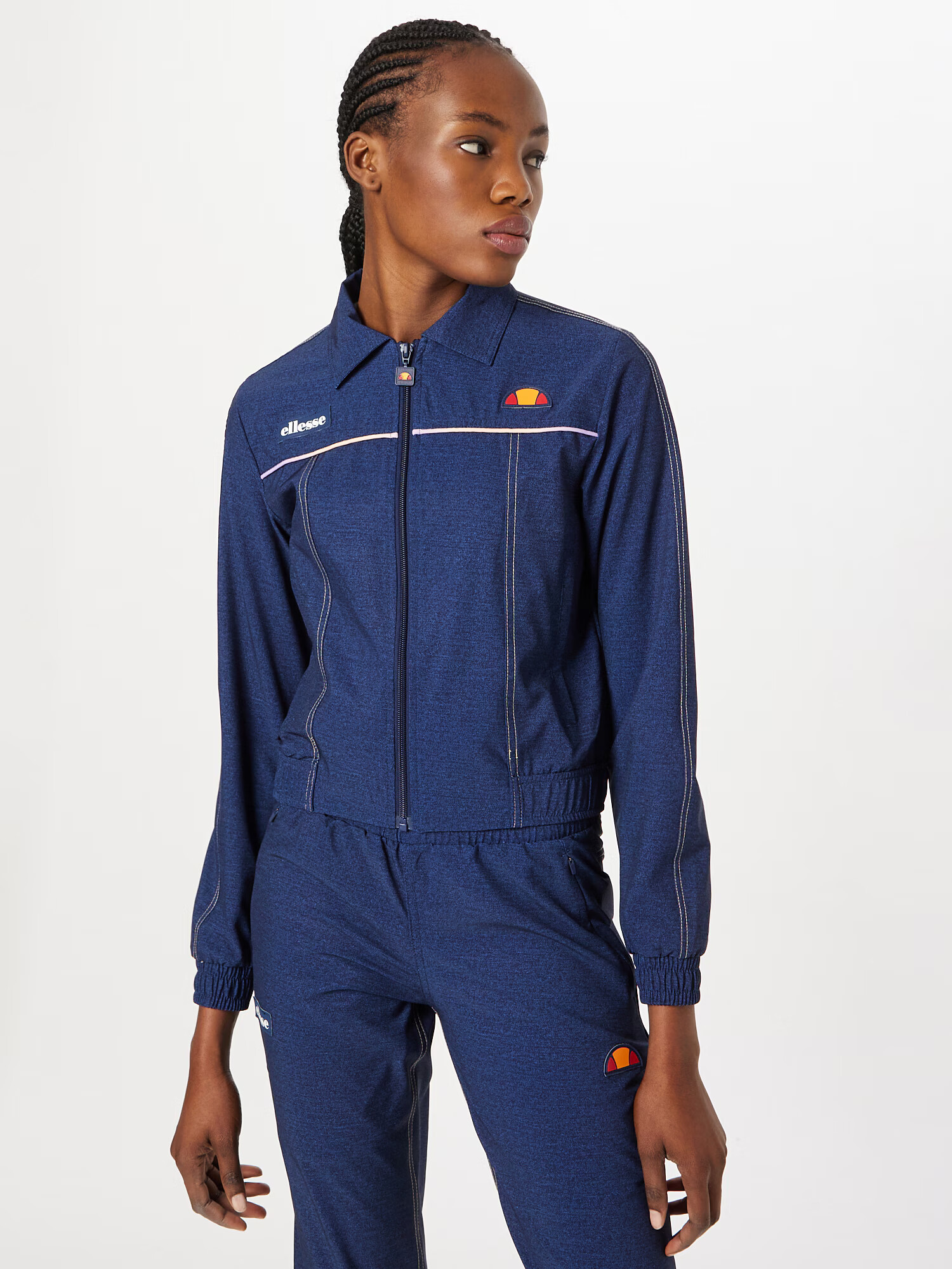 ELLESSE Prechodná bunda 'Stupendo' modrá denim / oranžová / červená / biela - Pepit.sk