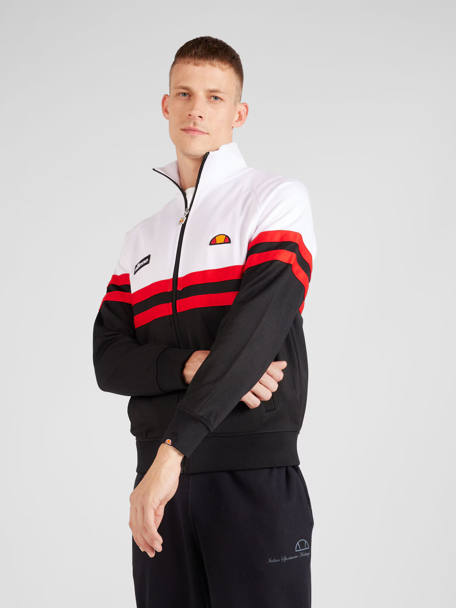 ELLESSE Tepláková bunda 'Rimini' mandarínková / ohnivo červená / čierna / biela - Pepit.sk