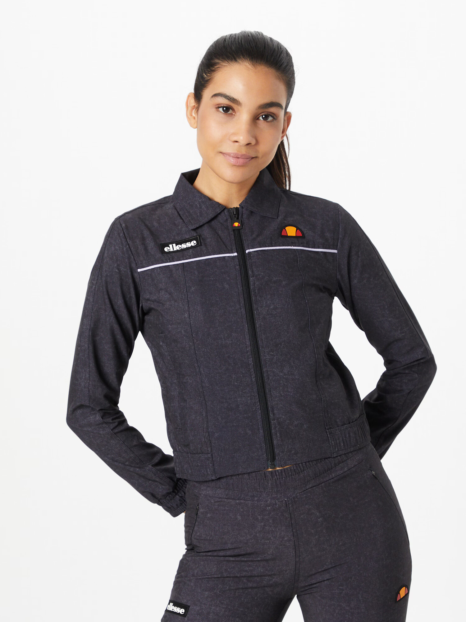 ELLESSE Tréningová bunda mandarínková / grenadínová / čierny denim / biela - Pepit.sk