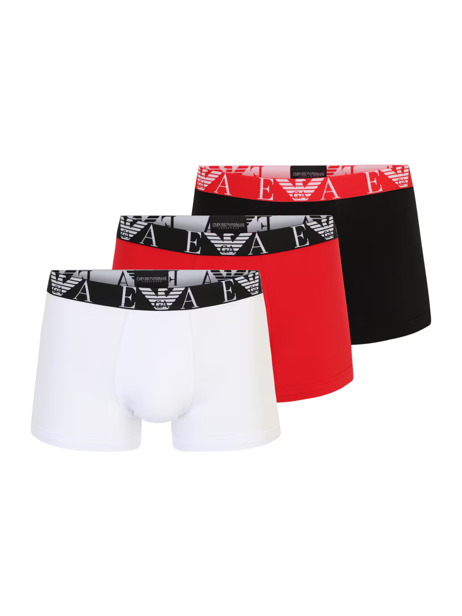 Emporio Armani Boxerky červená / čierna / biela - Pepit.sk