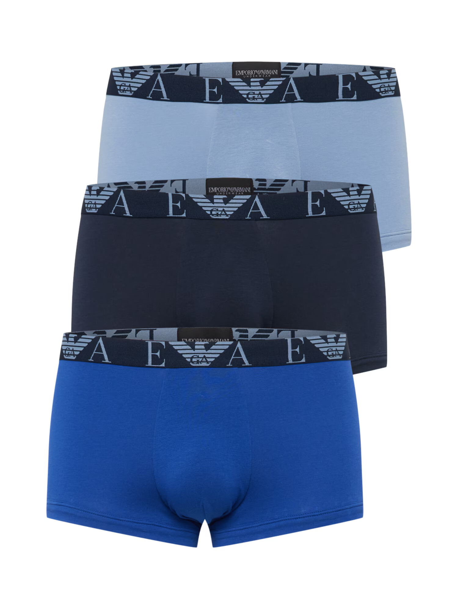 Emporio Armani Boxerky modrá / námornícka modrá / svetlomodrá - Pepit.sk