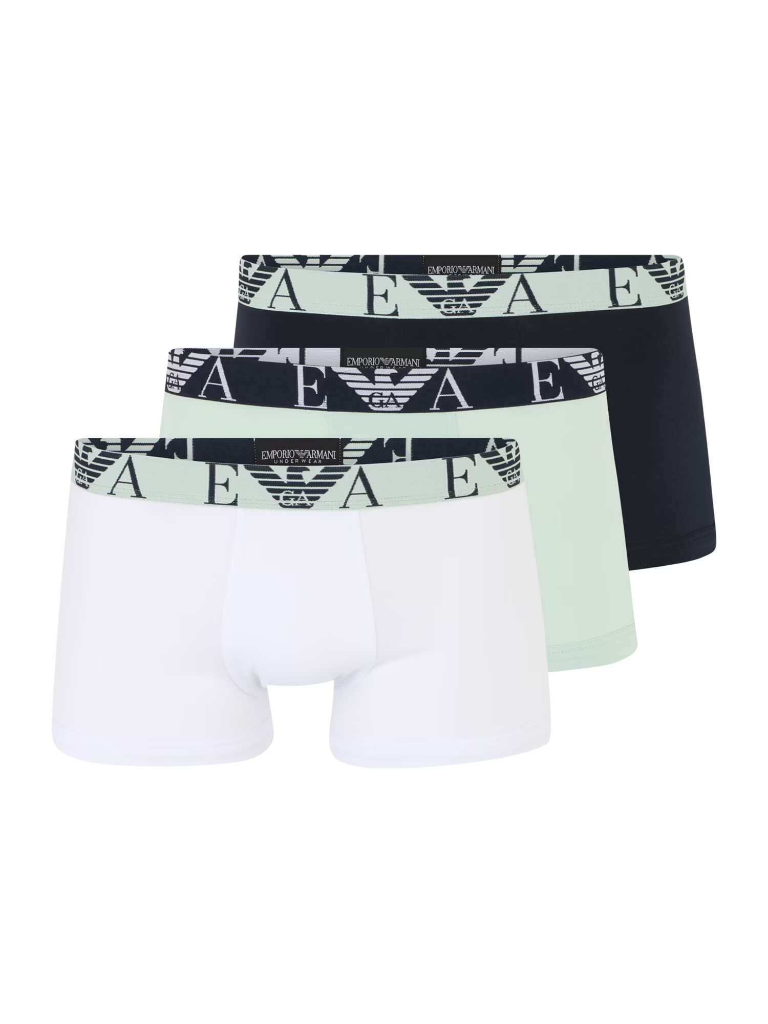 Emporio Armani Boxerky pastelovo zelená / čierna / biela - Pepit.sk