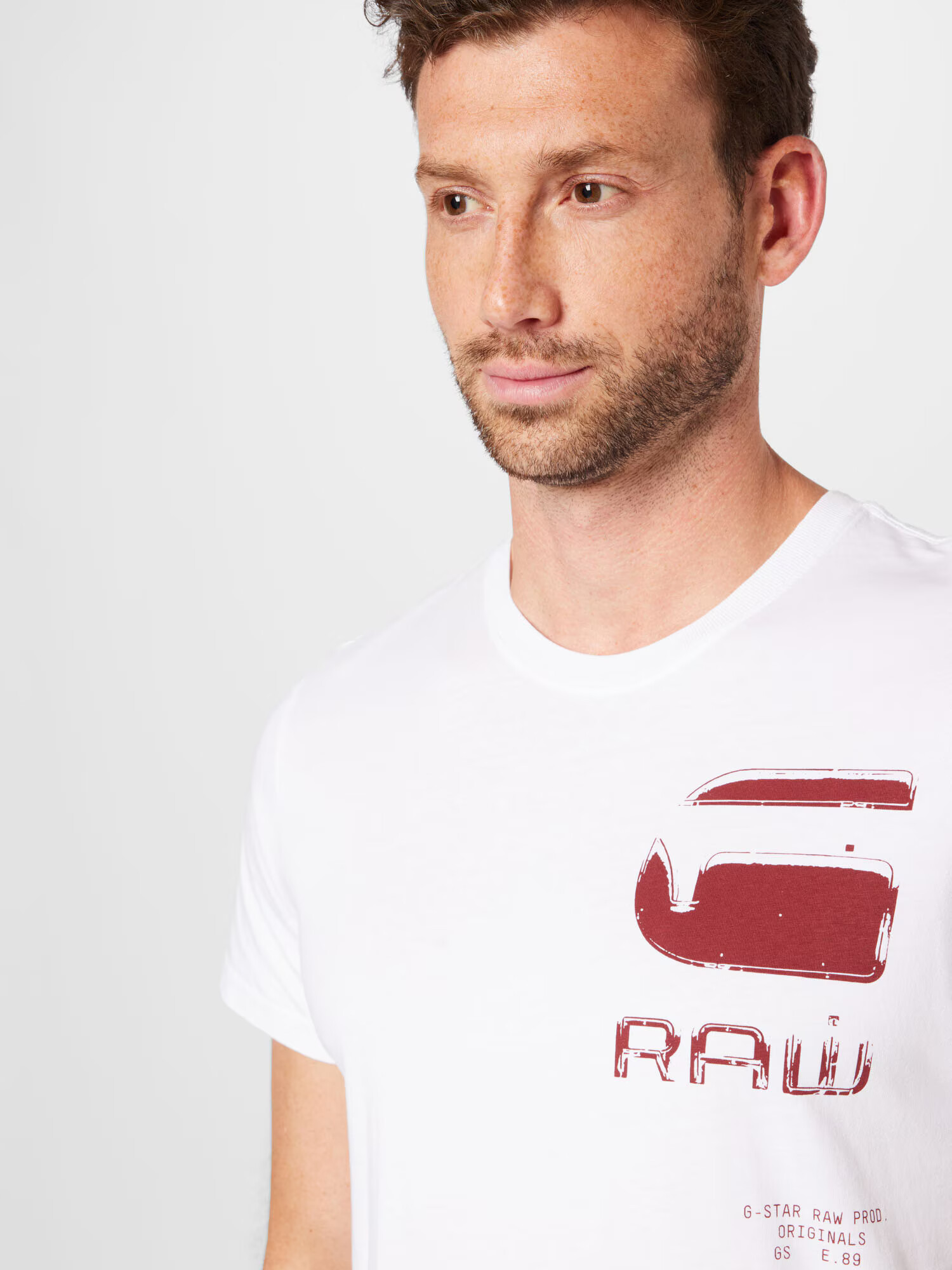 G-Star RAW Tričko burgundská / biela - Pepit.sk