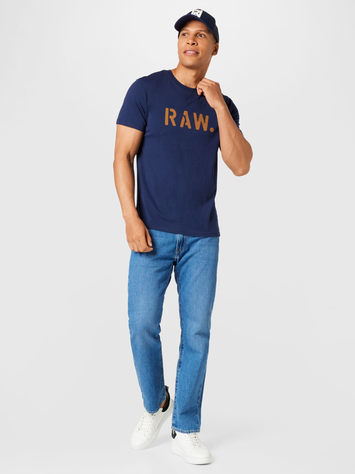 G-Star RAW Tričko krémová / tmavomodrá / olivová / tmavooranžová - Pepit.sk