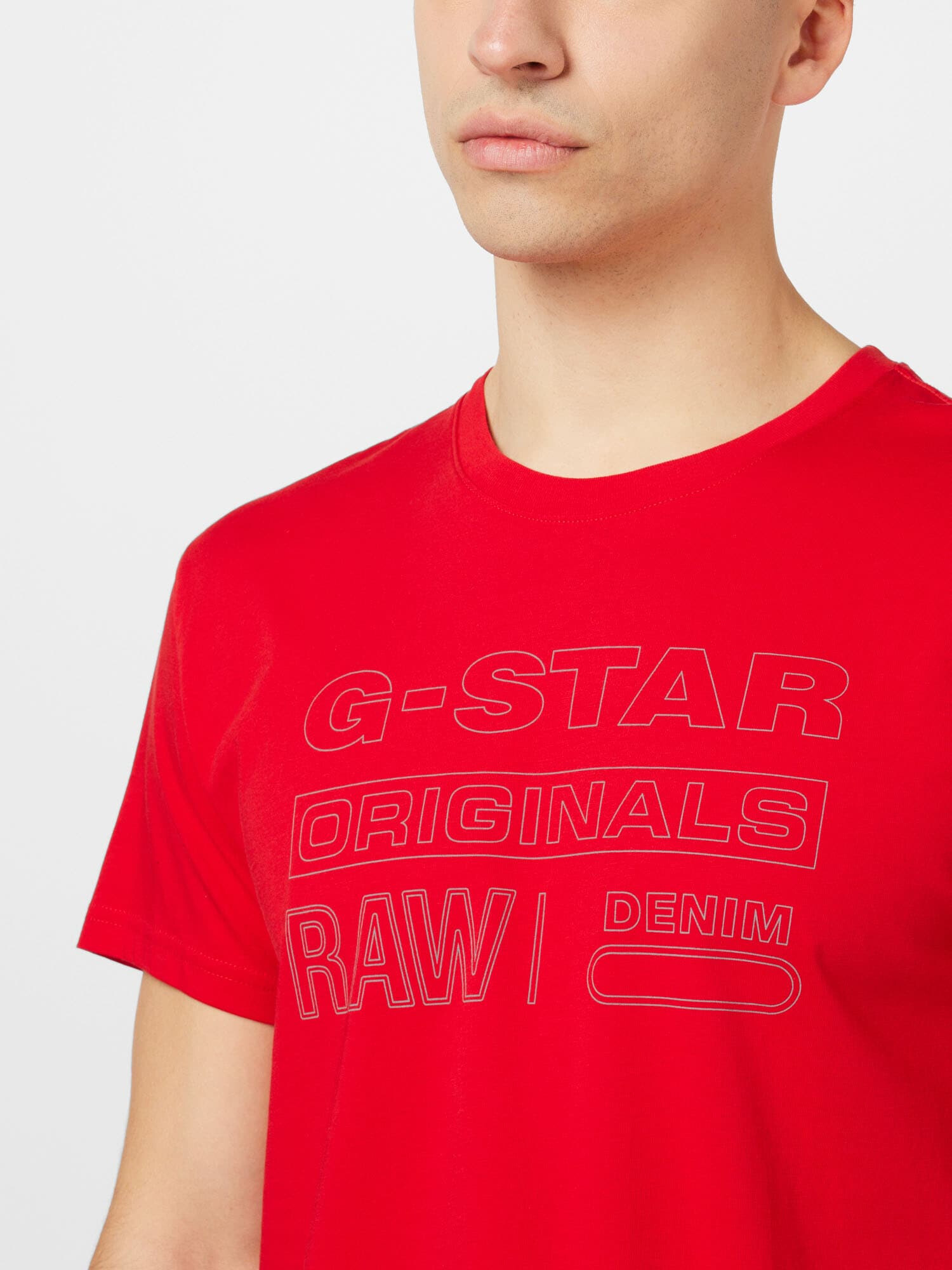 G-Star RAW Tričko sivá / červená - Pepit.sk