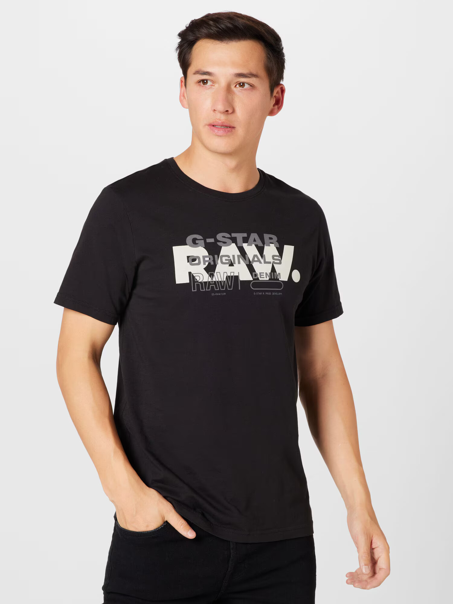 G-Star RAW Tričko sivá / čierna / biela - Pepit.sk