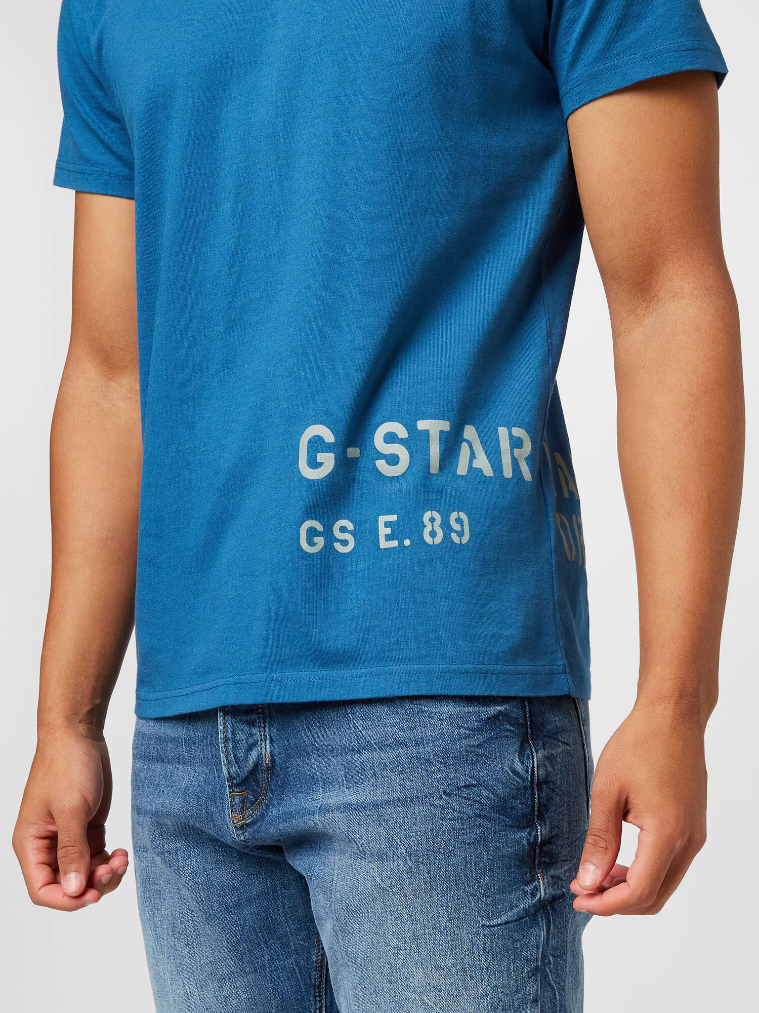 G-Star RAW Tričko 'Stencil' nebesky modrá / svetlosivá - Pepit.sk