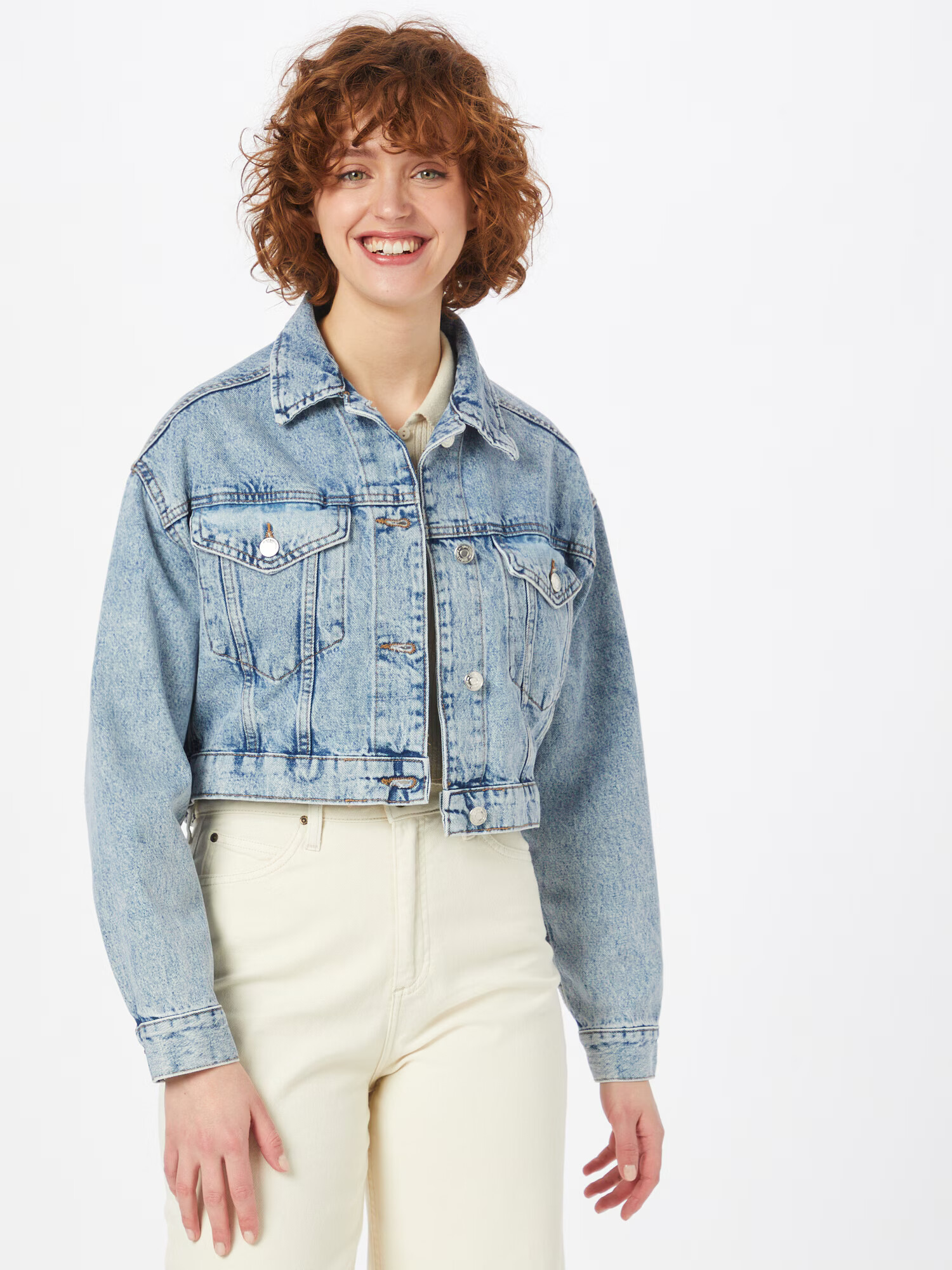 Gina Tricot Prechodná bunda modrá denim - Pepit.sk