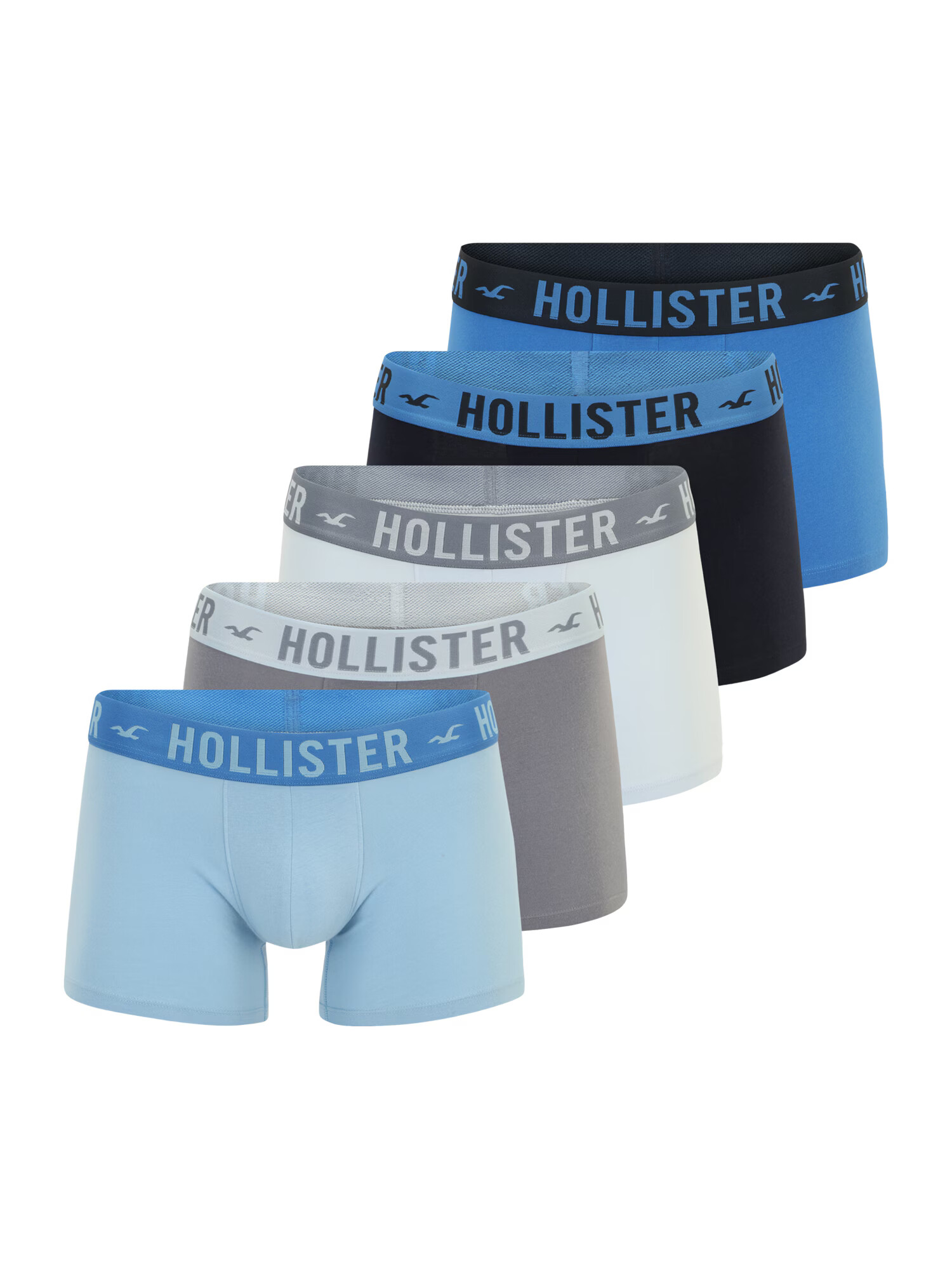 HOLLISTER Boxerky kobaltovomodrá / azúrová / svetlomodrá / sivá - Pepit.sk