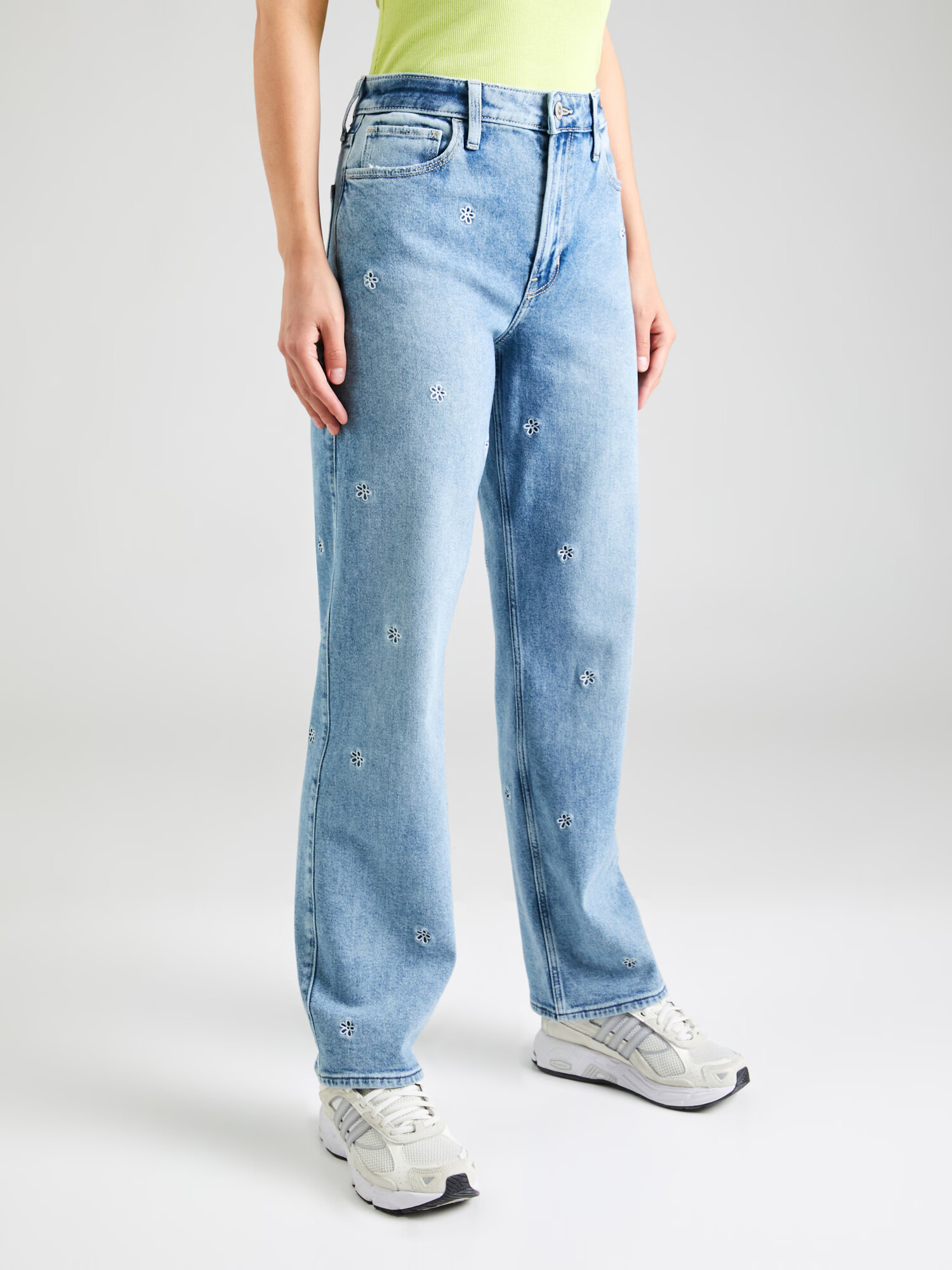 HOLLISTER Džínsy modrá denim / čierna / šedobiela - Pepit.sk