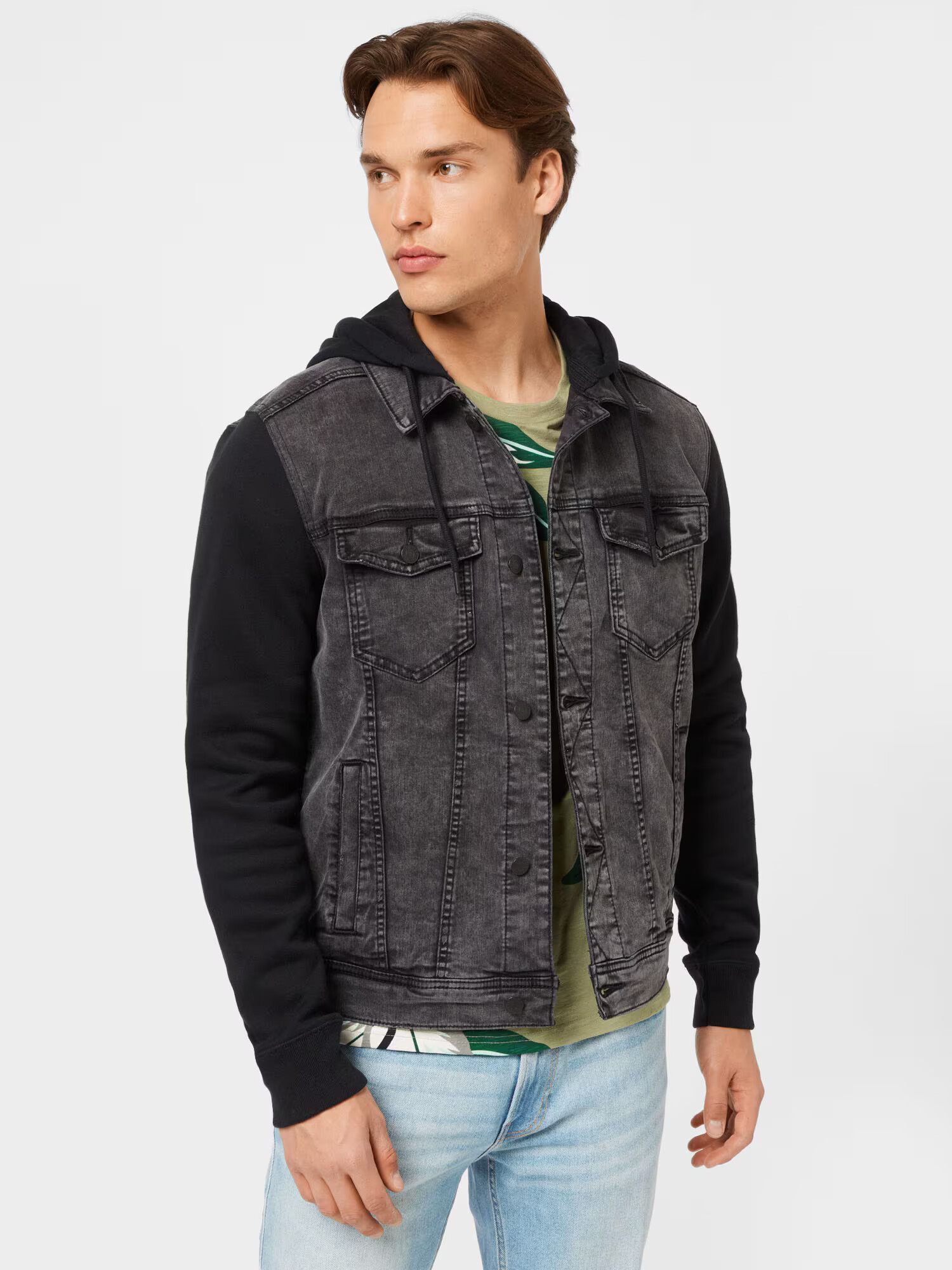 HOLLISTER Prechodná bunda sivý denim / čierna - Pepit.sk