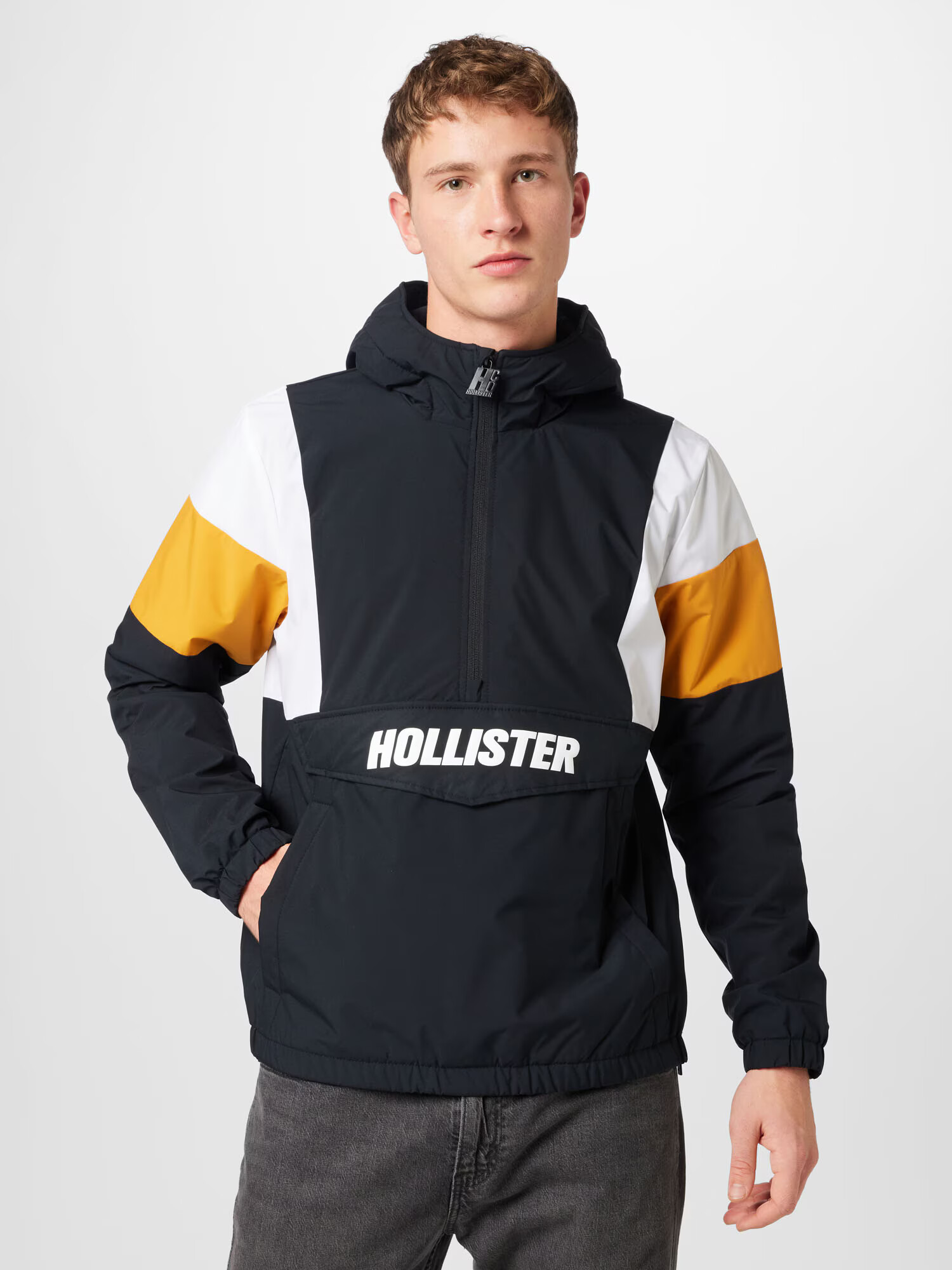 HOLLISTER Prechodná bunda žltá / čierna / biela - Pepit.sk