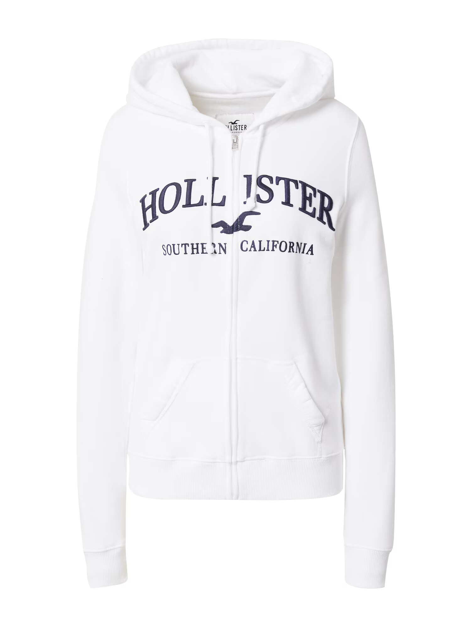 HOLLISTER Tepláková bunda 'EMEA' námornícka modrá / biela - Pepit.sk