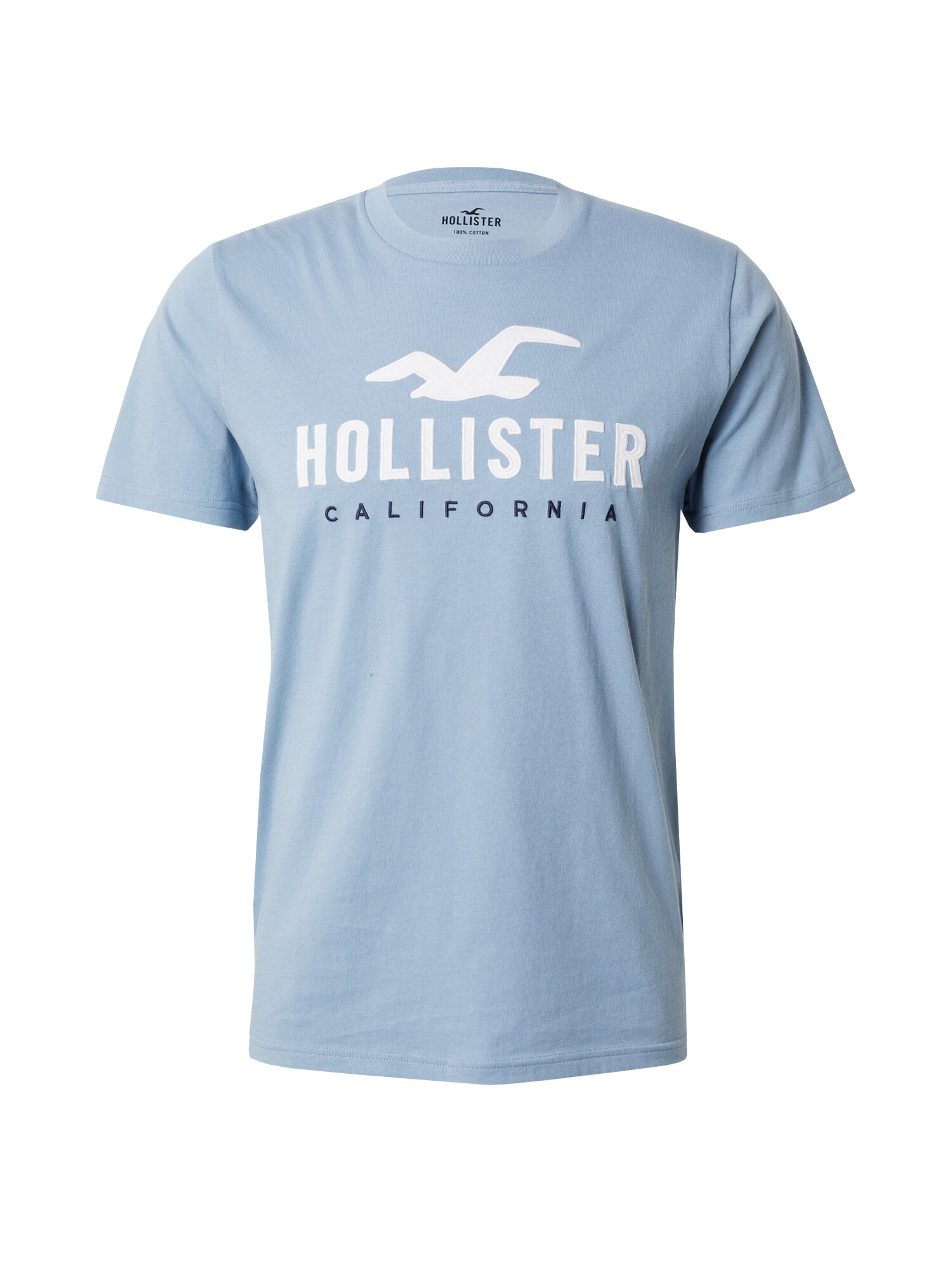 HOLLISTER Tričko námornícka modrá / svetlomodrá / biela - Pepit.sk