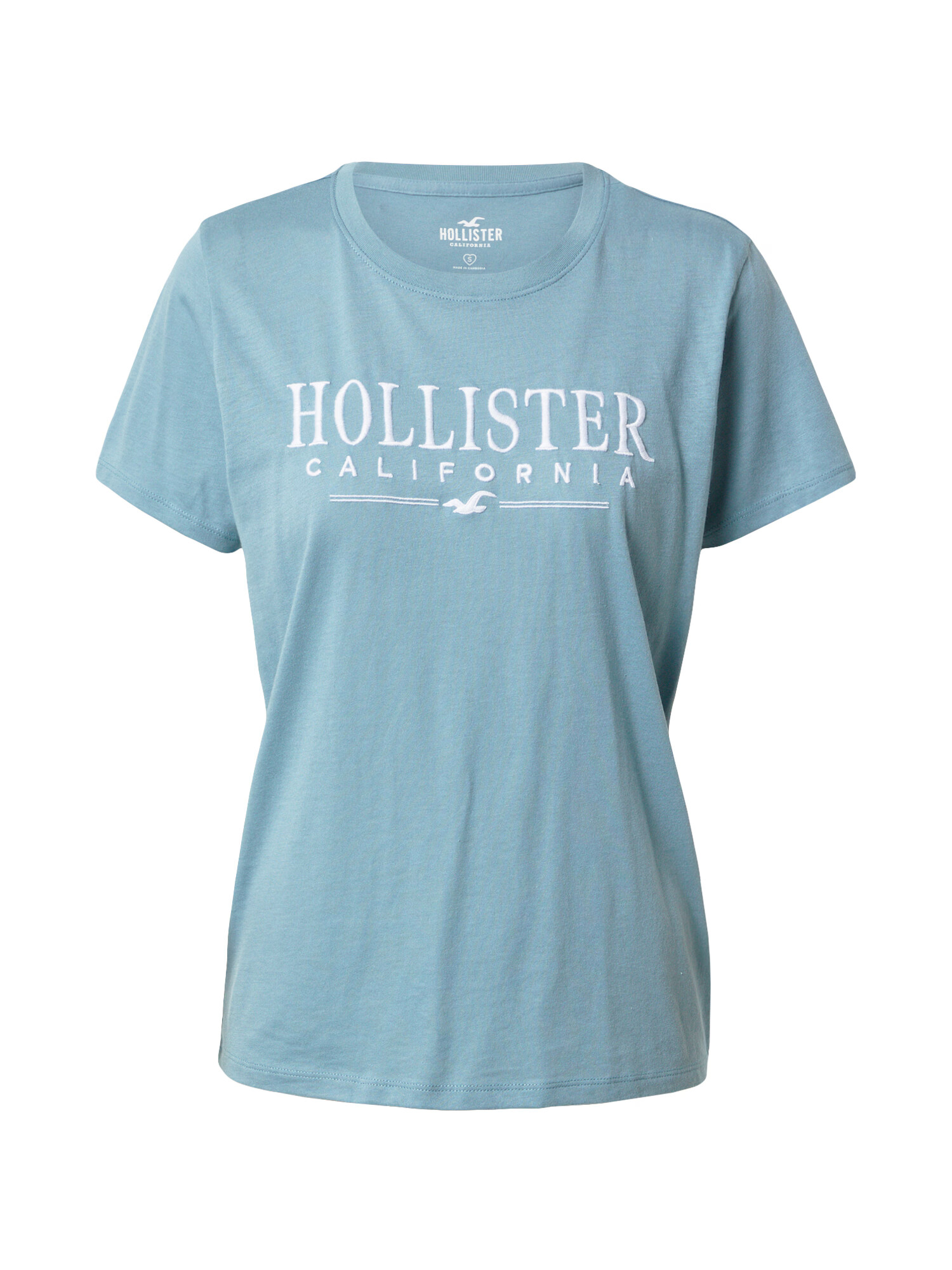 HOLLISTER Tričko 'TIMELESS' dymovo modrá / biela - Pepit.sk