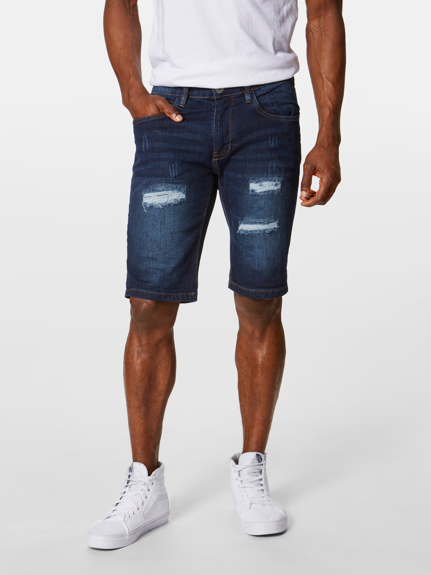 INDICODE JEANS Džínsy 'Kaden Holes' modrá denim - Pepit.sk