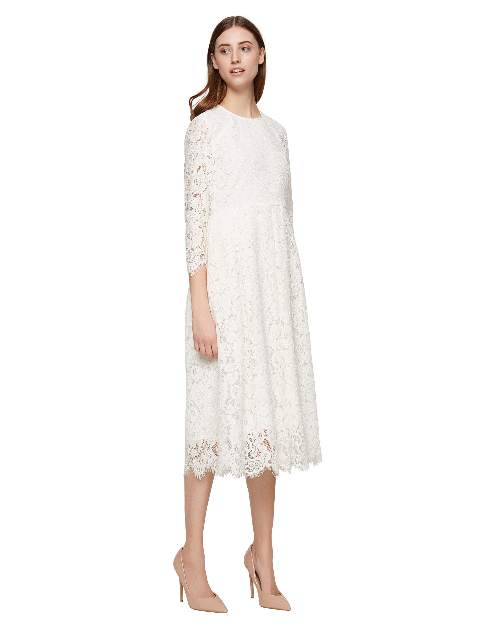 IVY OAK Šaty 'Lace Dress Fit And Flair' biela - Pepit.sk