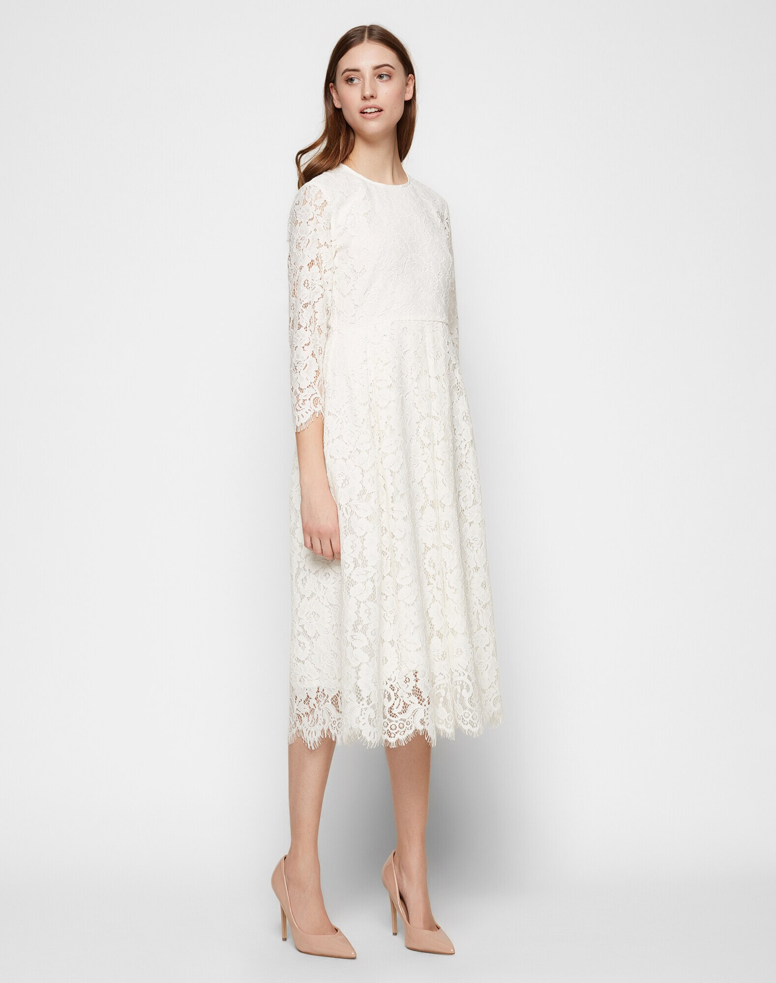 IVY OAK Šaty 'Lace Dress Fit And Flair' biela - Pepit.sk