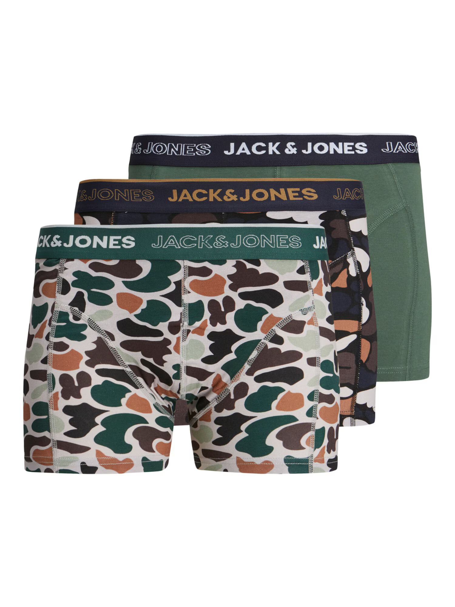 JACK & JONES Boxerky 'Camo' béžová / hnedá / sivá / zelená / čierna / biela - Pepit.sk