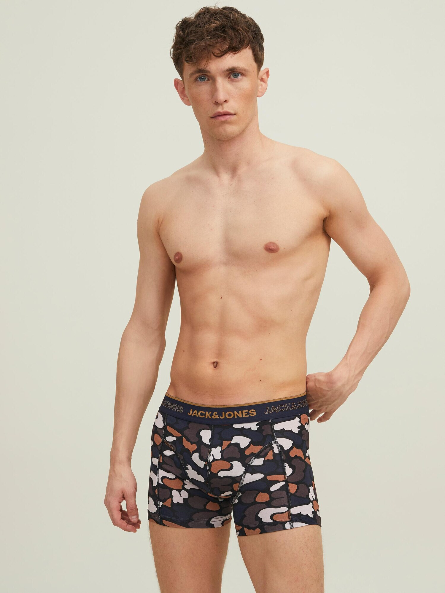 JACK & JONES Boxerky 'Camo' béžová / hnedá / sivá / zelená / čierna / biela - Pepit.sk