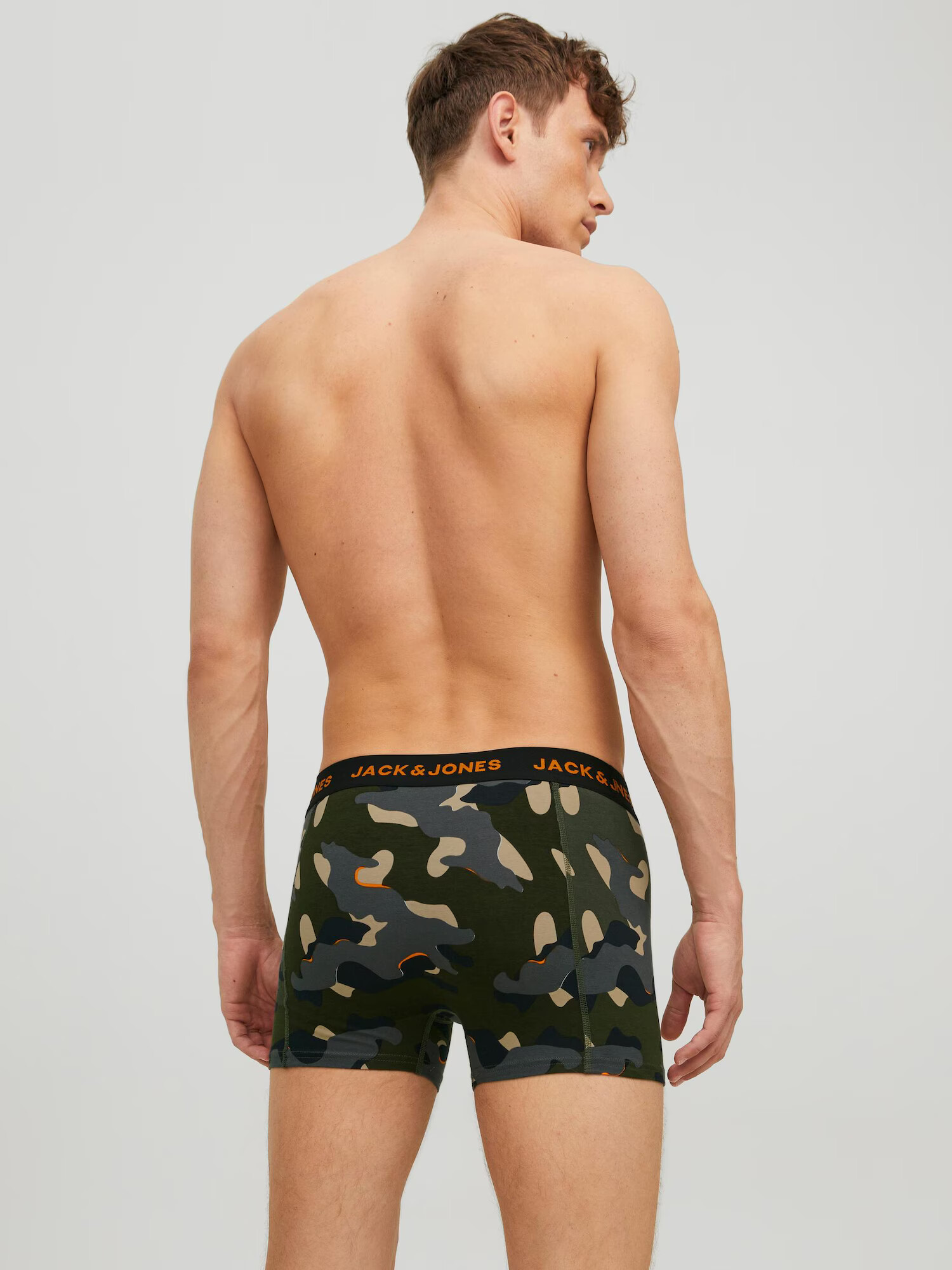 JACK & JONES Boxerky 'Cramp' tmavosivá / tmavozelená / oranžová / čierna - Pepit.sk