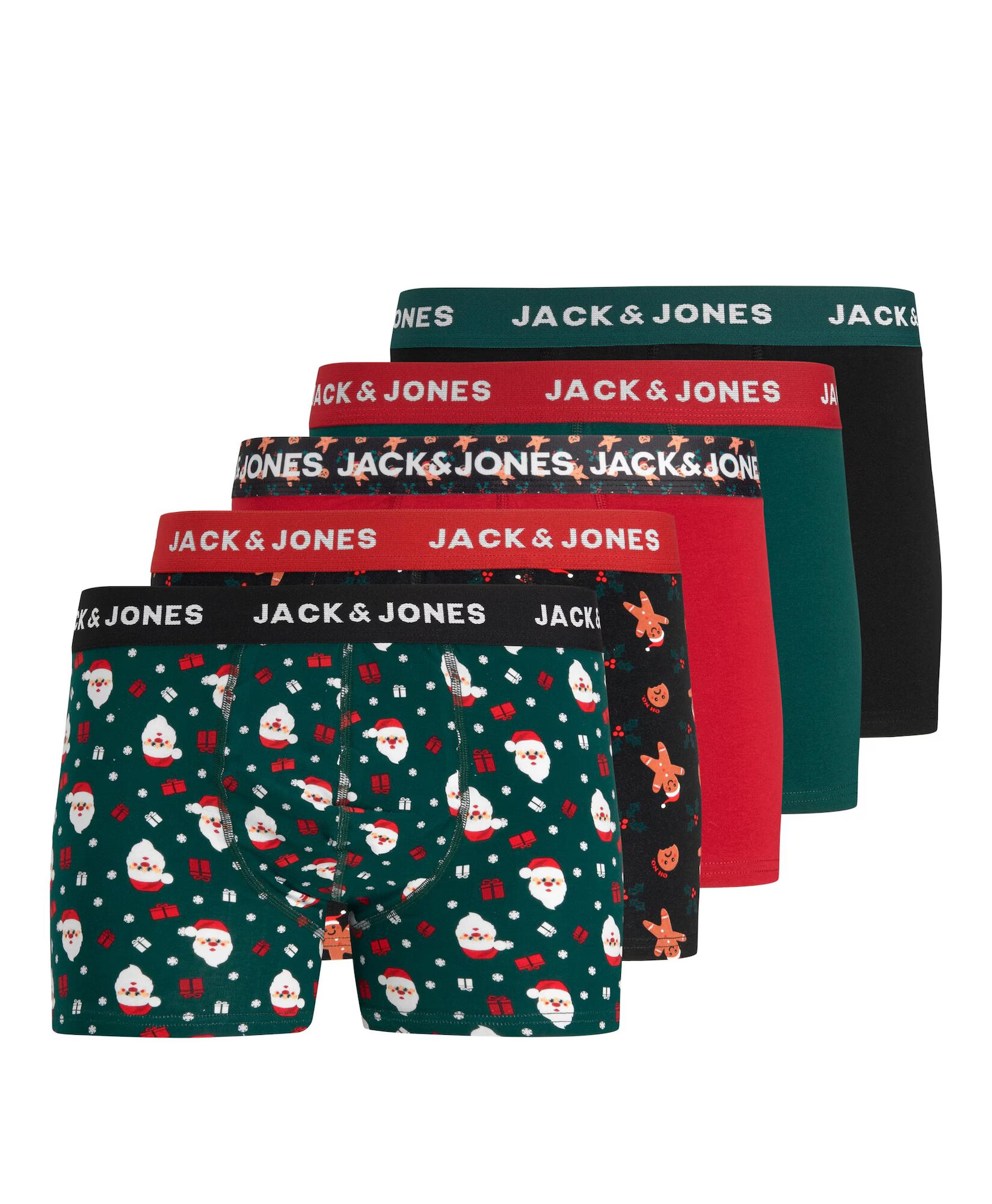 JACK & JONES Boxerky 'DASH' tmavozelená / červená / vínovo červená / čierna - Pepit.sk