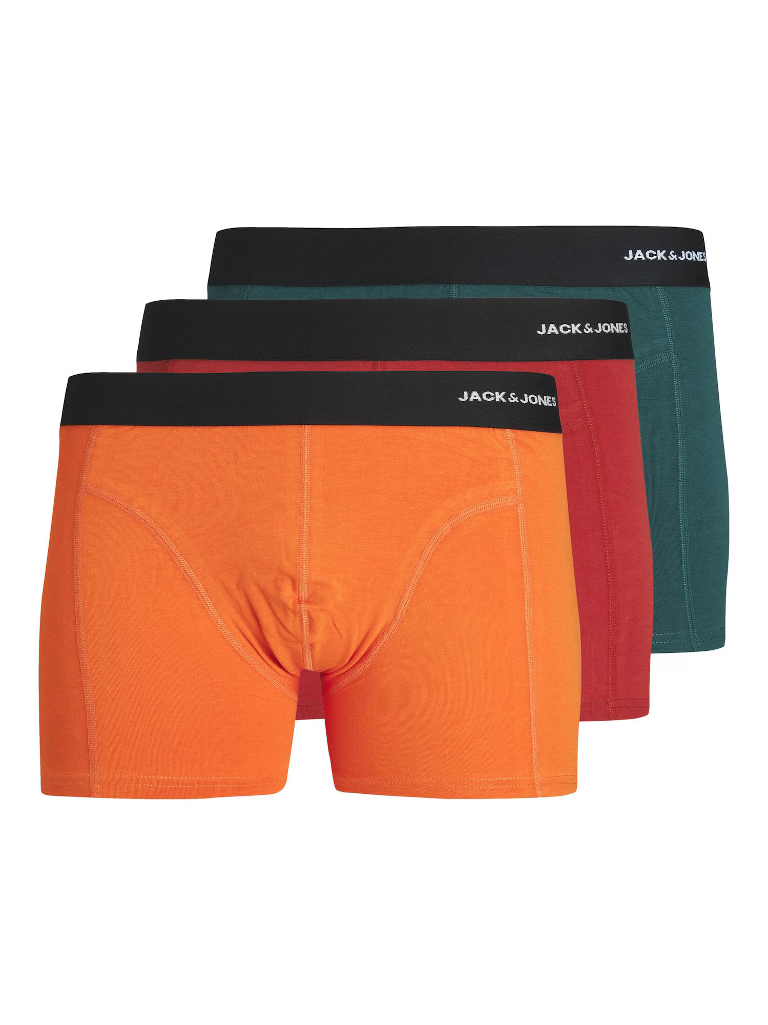 JACK & JONES Boxerky 'DUKE' tmavozelená / oranžová / červená / čierna - Pepit.sk