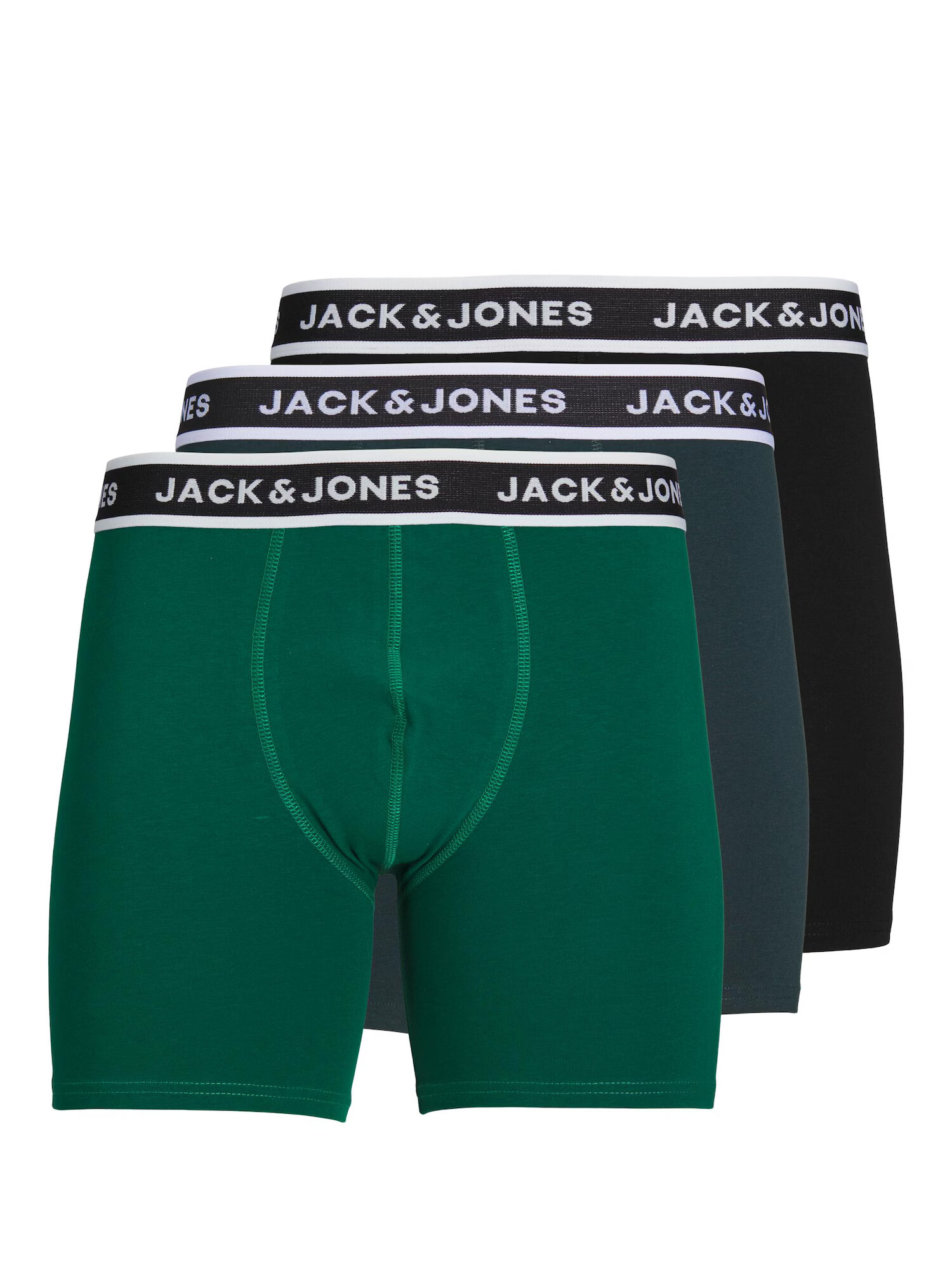 JACK & JONES Boxerky 'Echo' zelená / tmavozelená / čierna / šedobiela - Pepit.sk