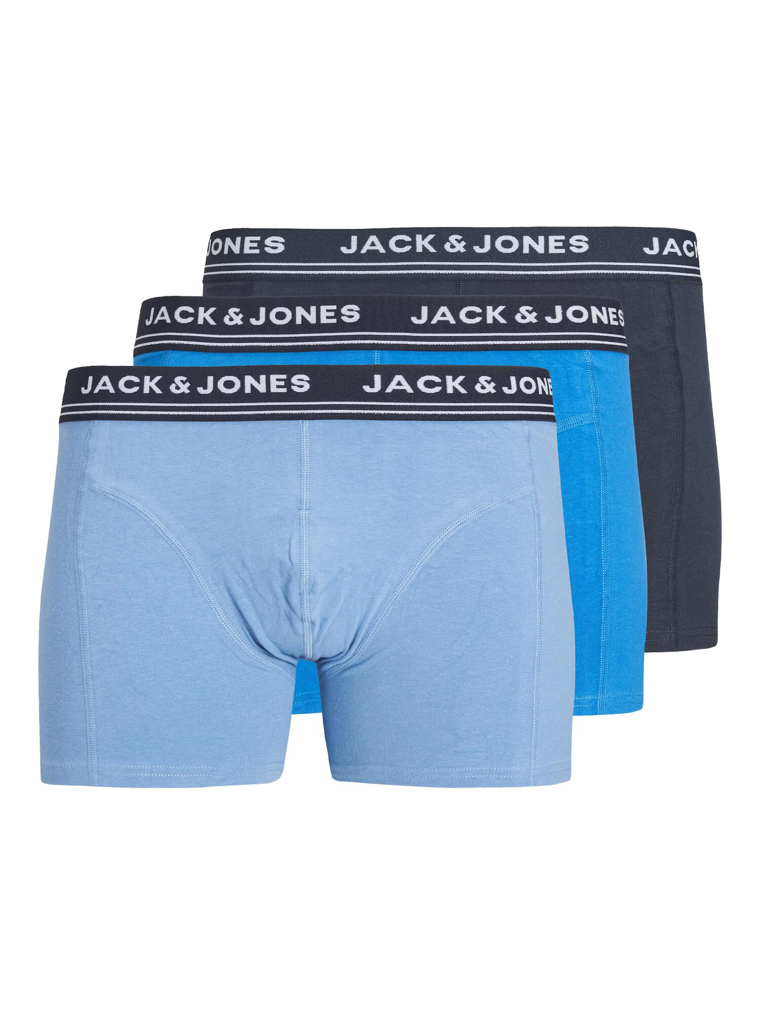 JACK & JONES Boxerky 'FREMONT' námornícka modrá / azúrová / nebesky modrá / šedobiela - Pepit.sk