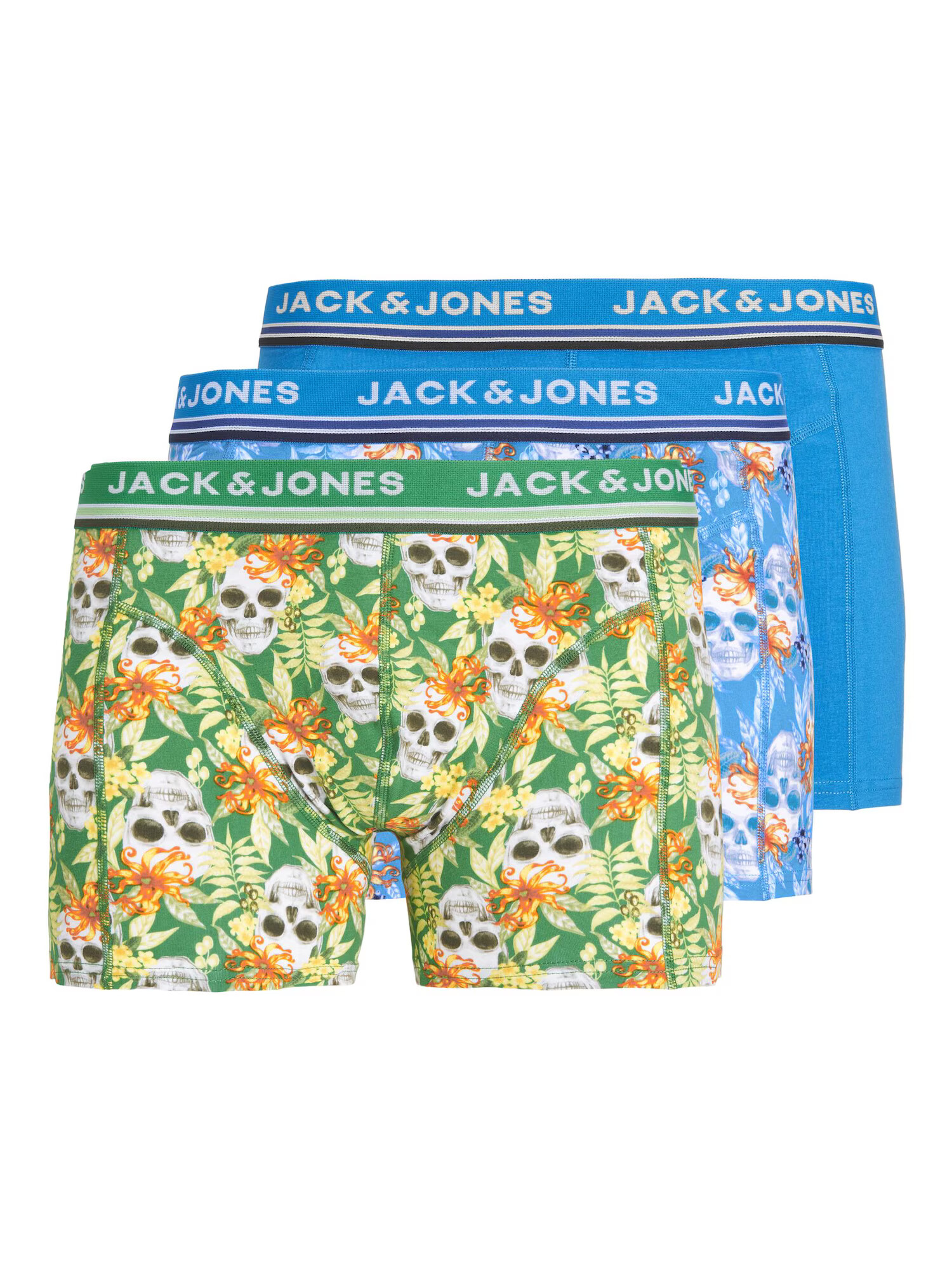 JACK & JONES Boxerky 'HENDERSON' nebesky modrá / zelená / oranžová / biela - Pepit.sk