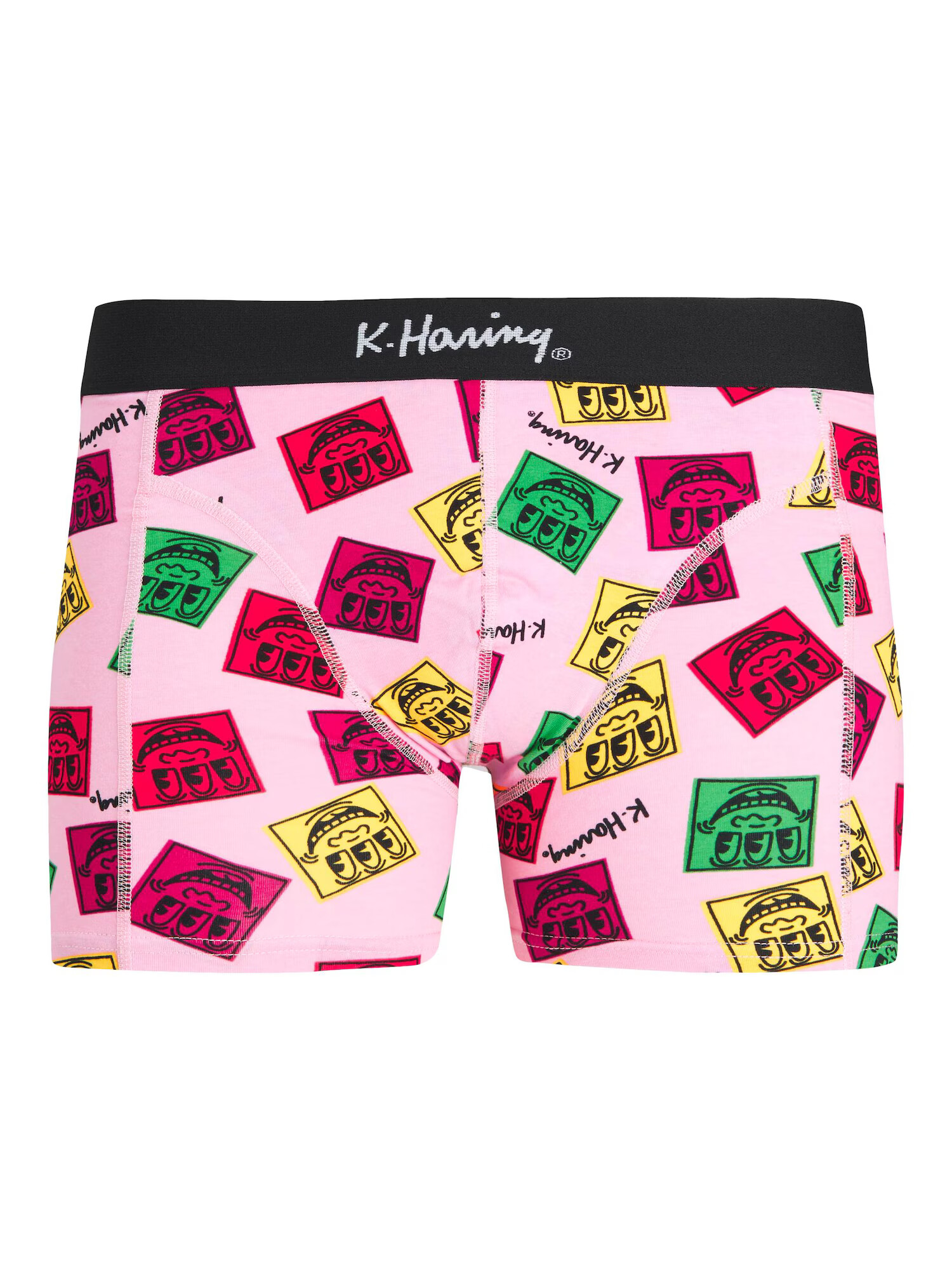 JACK & JONES Boxerky 'KEITH HARING' malinová / svetloružová / čierna / biela - Pepit.sk