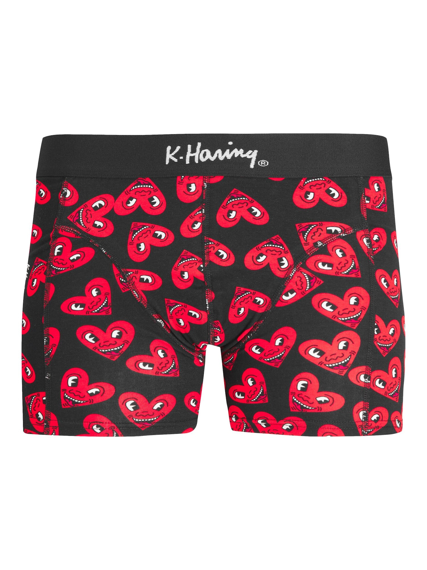 JACK & JONES Boxerky 'KEITH HARING' malinová / svetloružová / čierna / biela - Pepit.sk