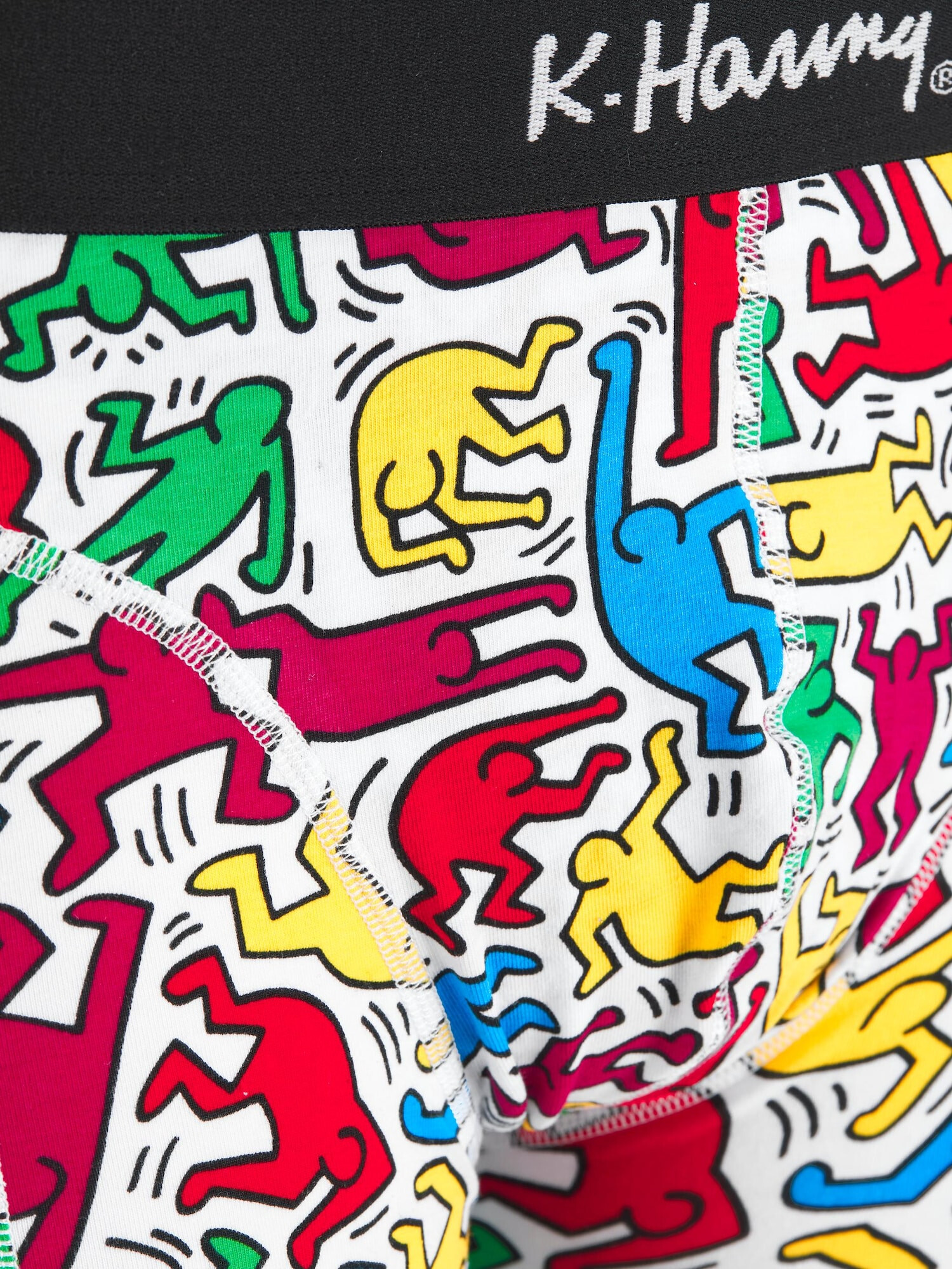 JACK & JONES Boxerky 'KEITH HARING' malinová / svetloružová / čierna / biela - Pepit.sk