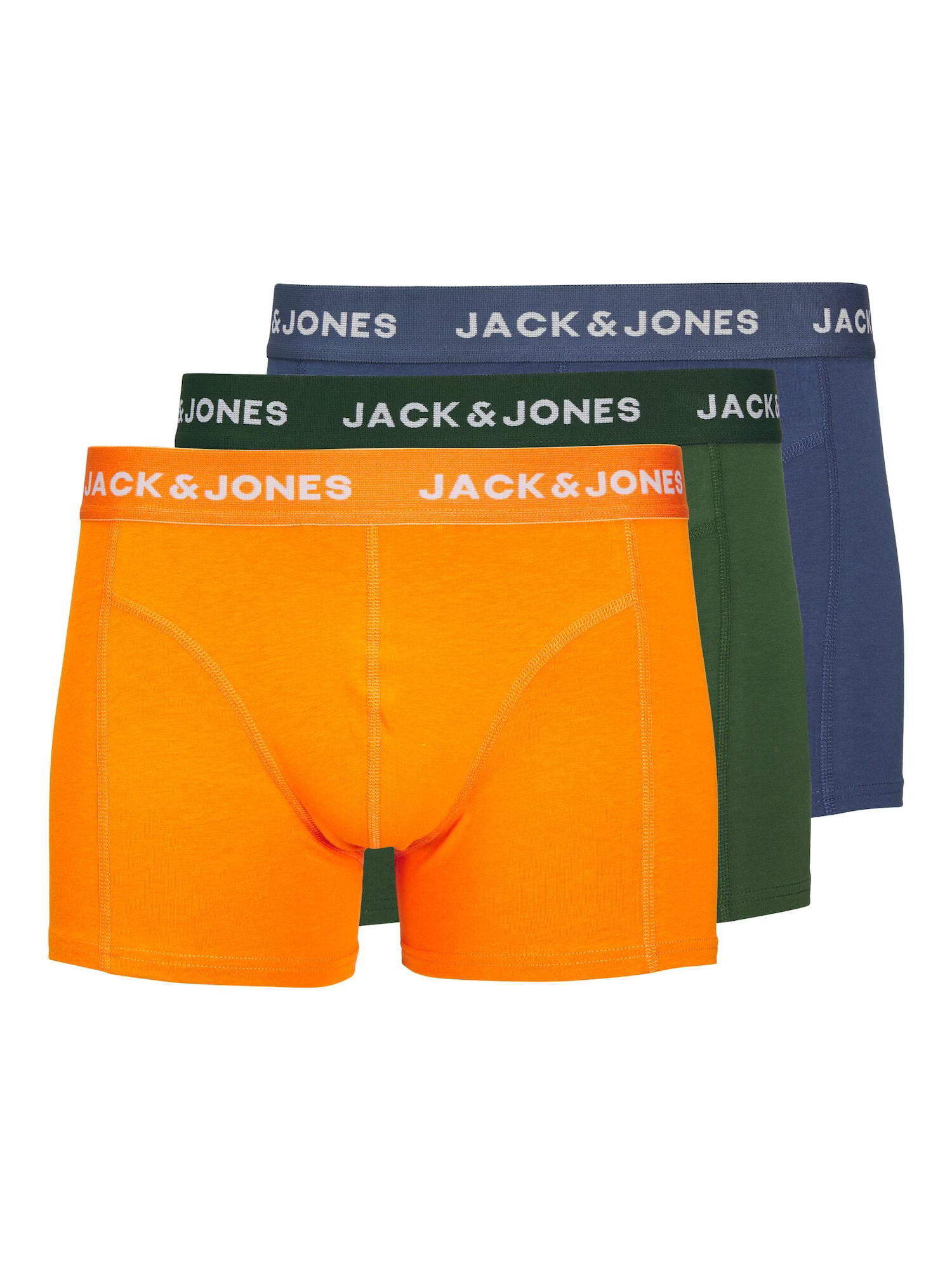 JACK & JONES Boxerky 'Kex' tmavomodrá / tmavozelená / oranžová / biela - Pepit.sk