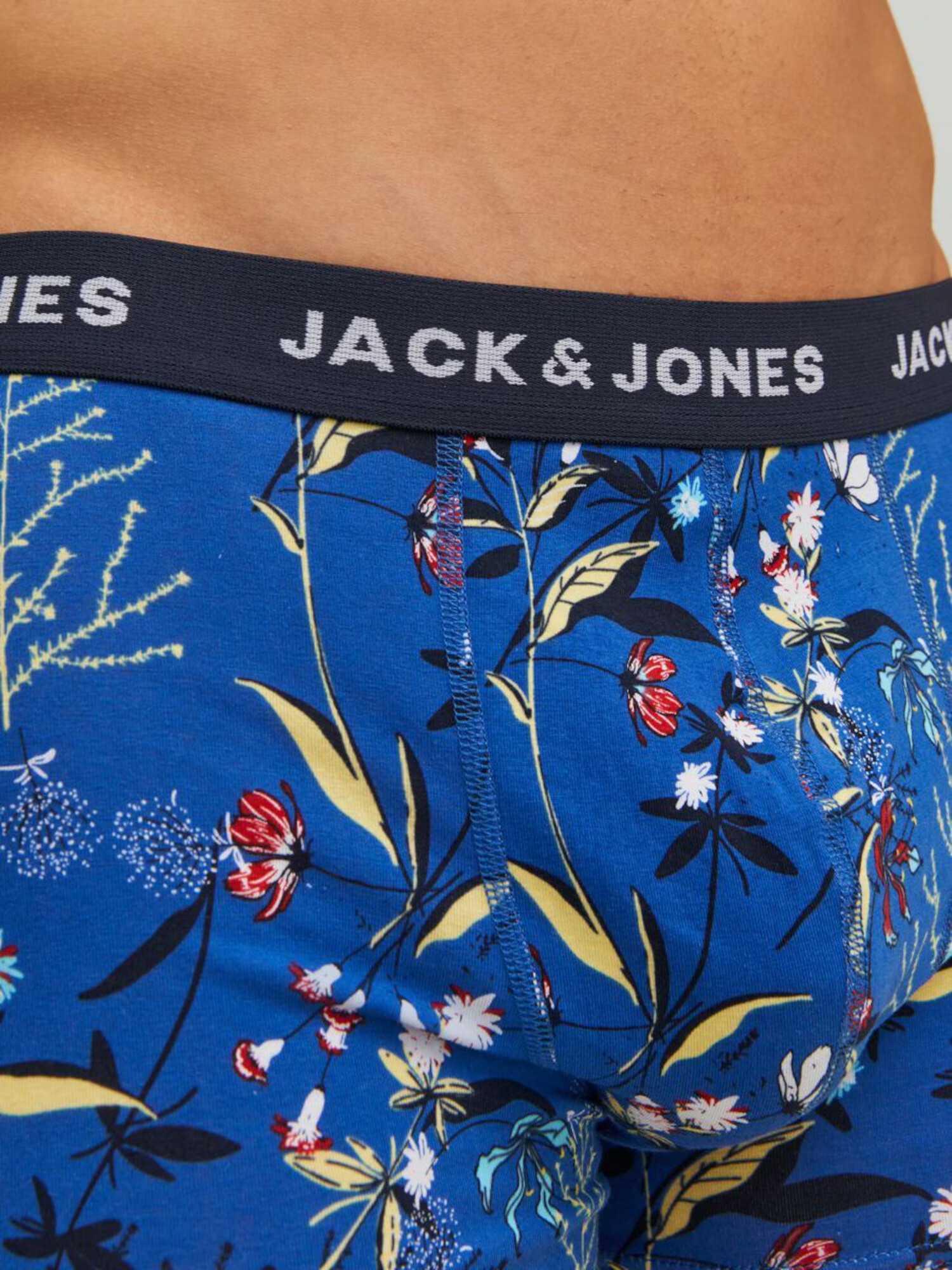 JACK & JONES Boxerky kráľovská modrá / jedľová / červená / biela - Pepit.sk