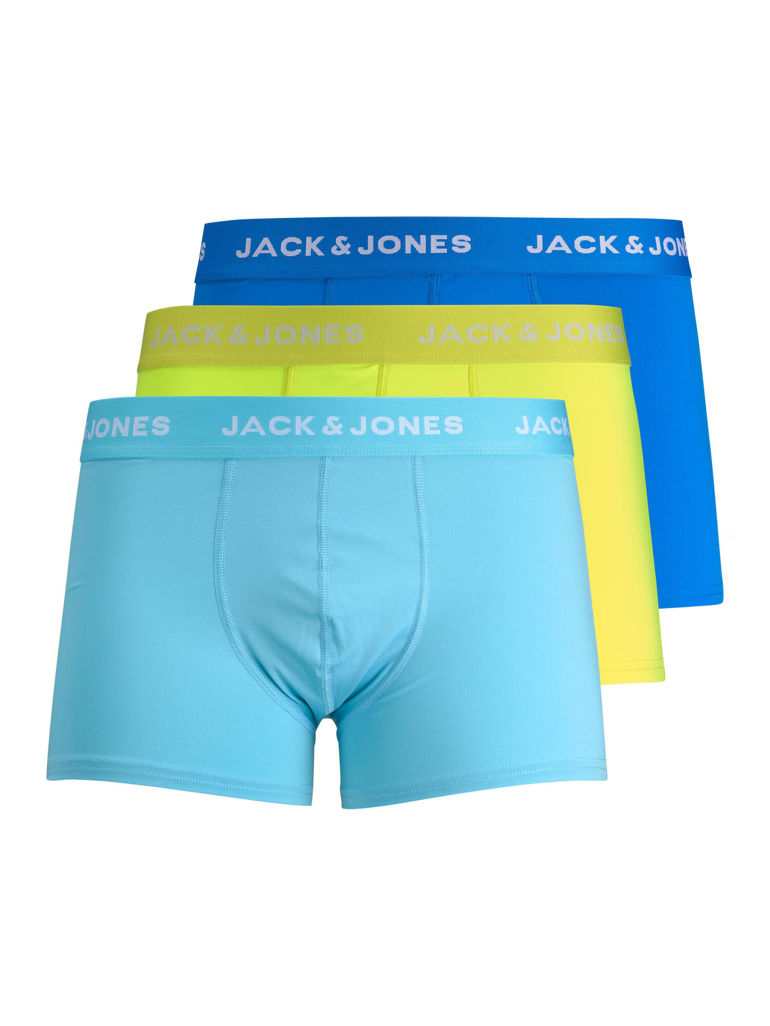 JACK & JONES Boxerky 'MAL' modrá / svetlomodrá / neónovo žltá / biela - Pepit.sk