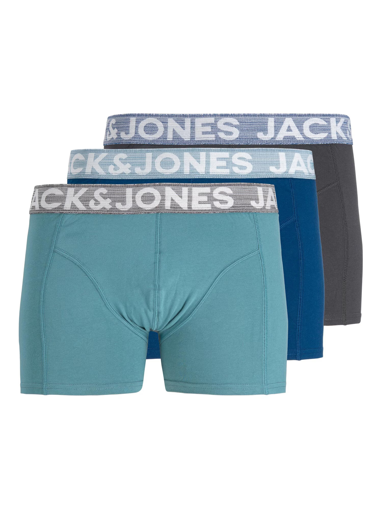 JACK & JONES Boxerky modrá / čadičová / nefritová / biela - Pepit.sk