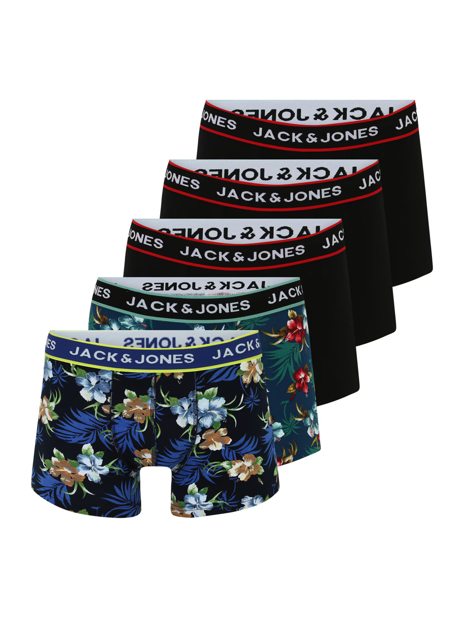 JACK & JONES Boxerky modrá / zelená / čierna / biela - Pepit.sk