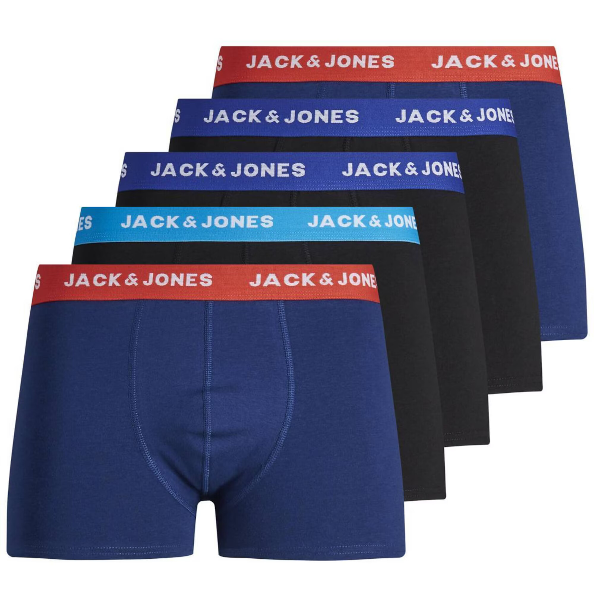 JACK & JONES Boxerky modrozelená / tmavomodrá / červená / čierna / biela - Pepit.sk