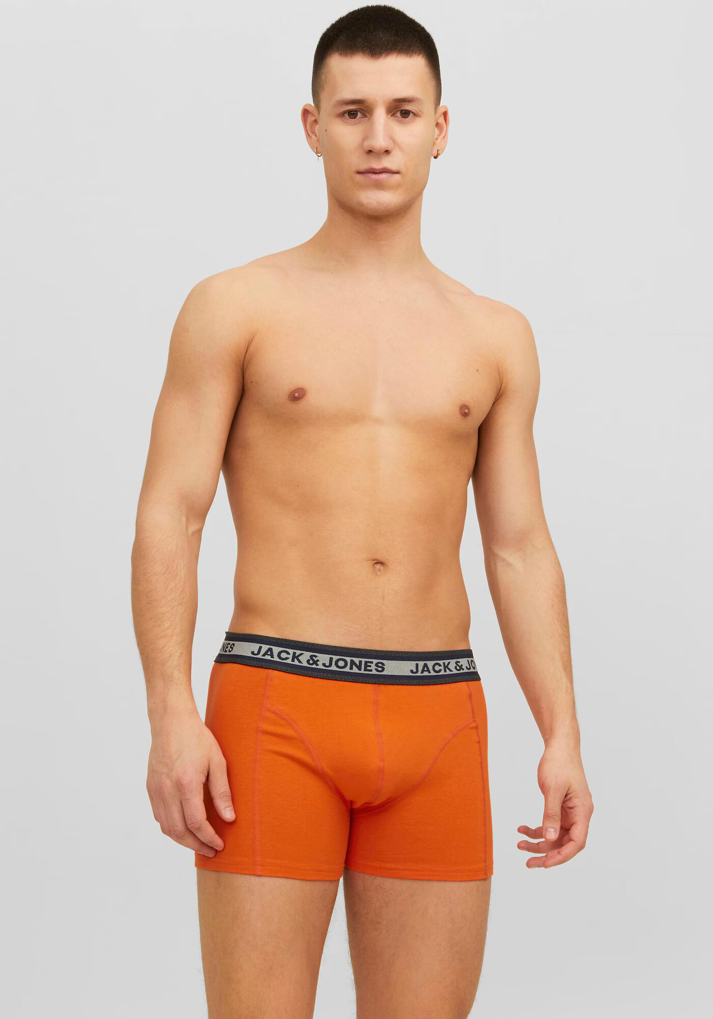 JACK & JONES Boxerky 'MYLE' námornícka modrá / sivá / oranžová / biela - Pepit.sk