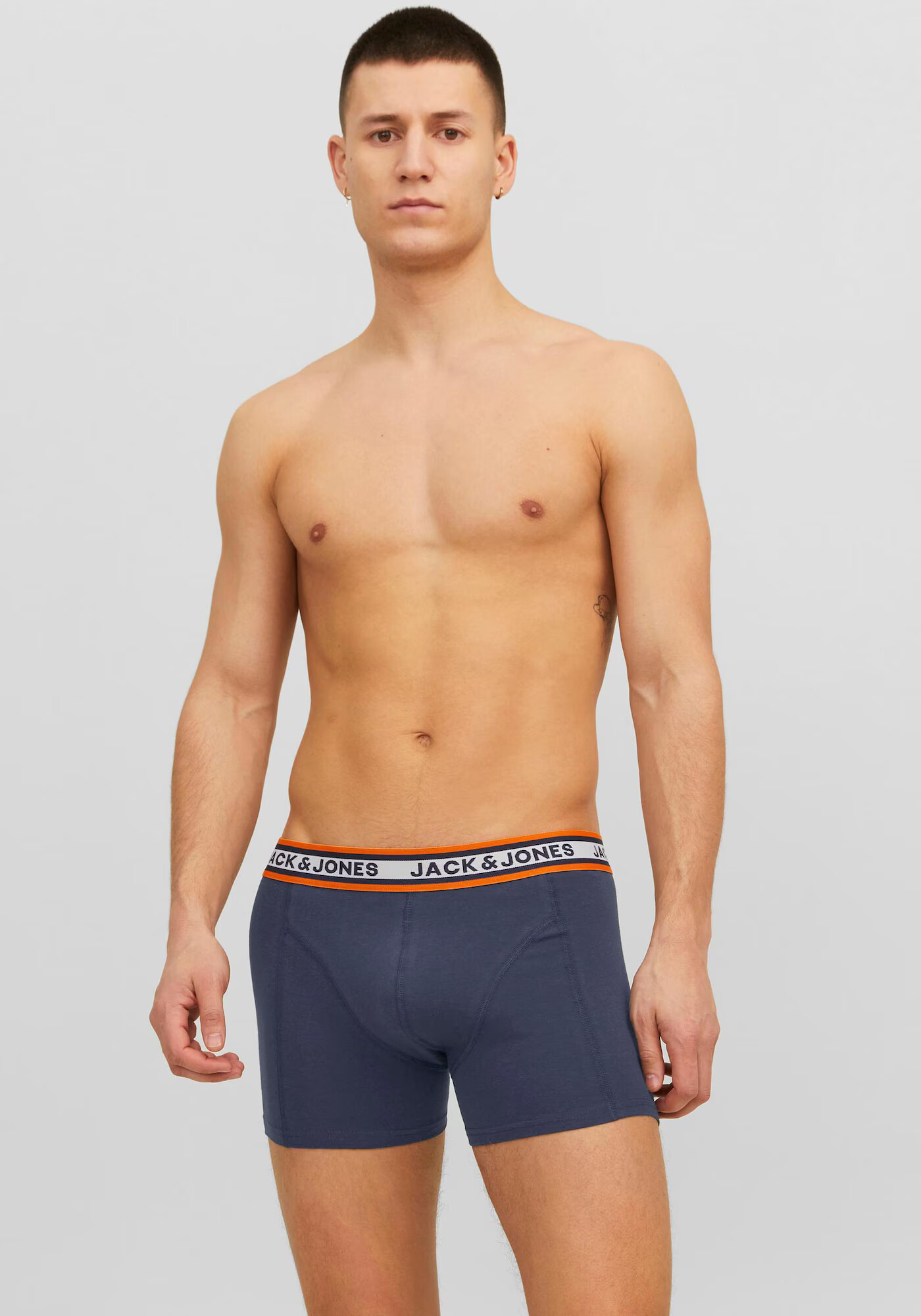 JACK & JONES Boxerky 'MYLE' námornícka modrá / sivá / oranžová / biela - Pepit.sk