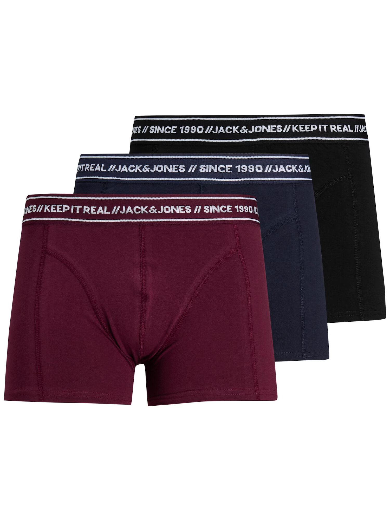 JACK & JONES Boxerky námornícka modrá / čerešňová / čierna / biela - Pepit.sk