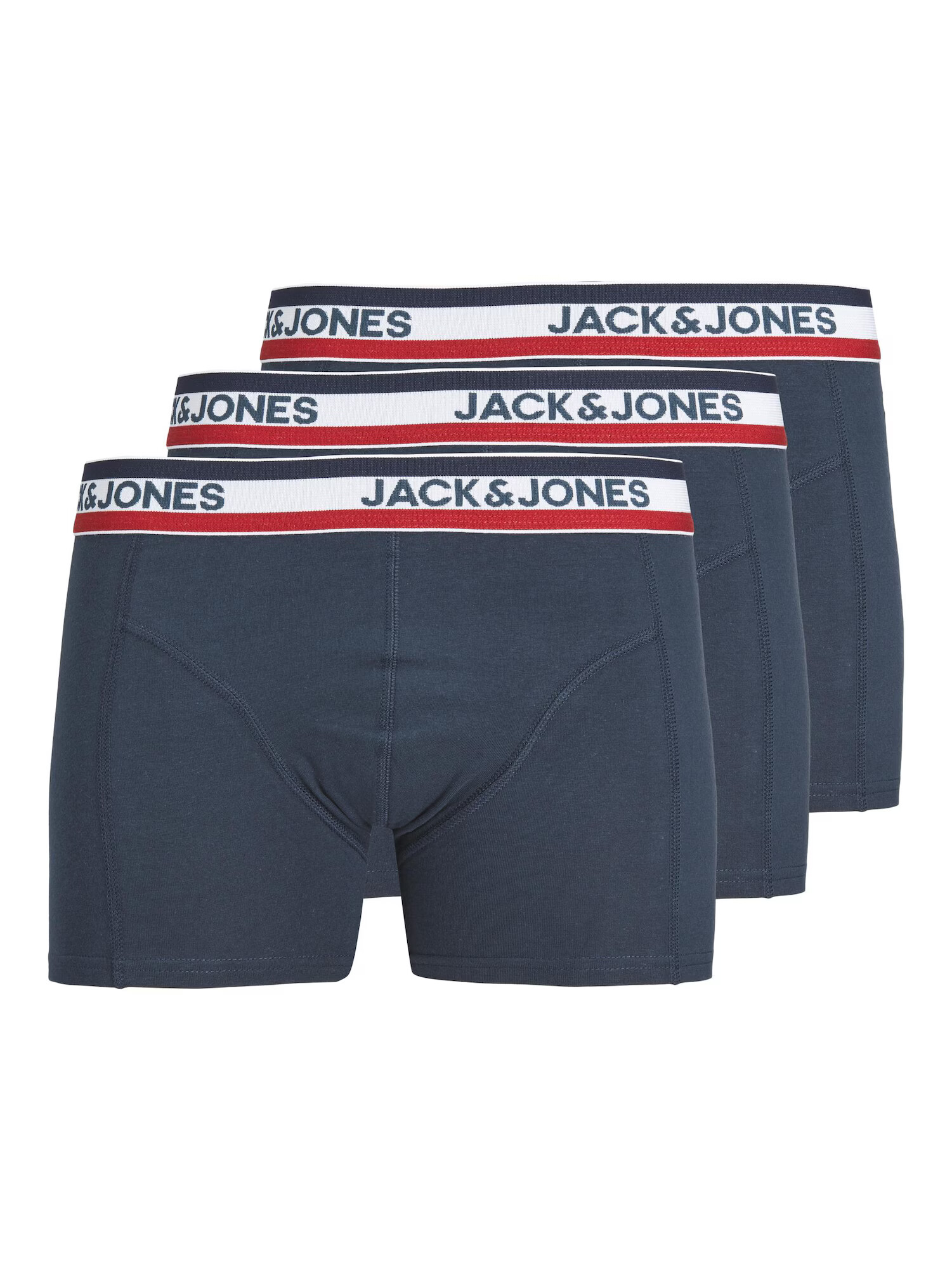 JACK & JONES Boxerky námornícka modrá / jasne červená / biela - Pepit.sk