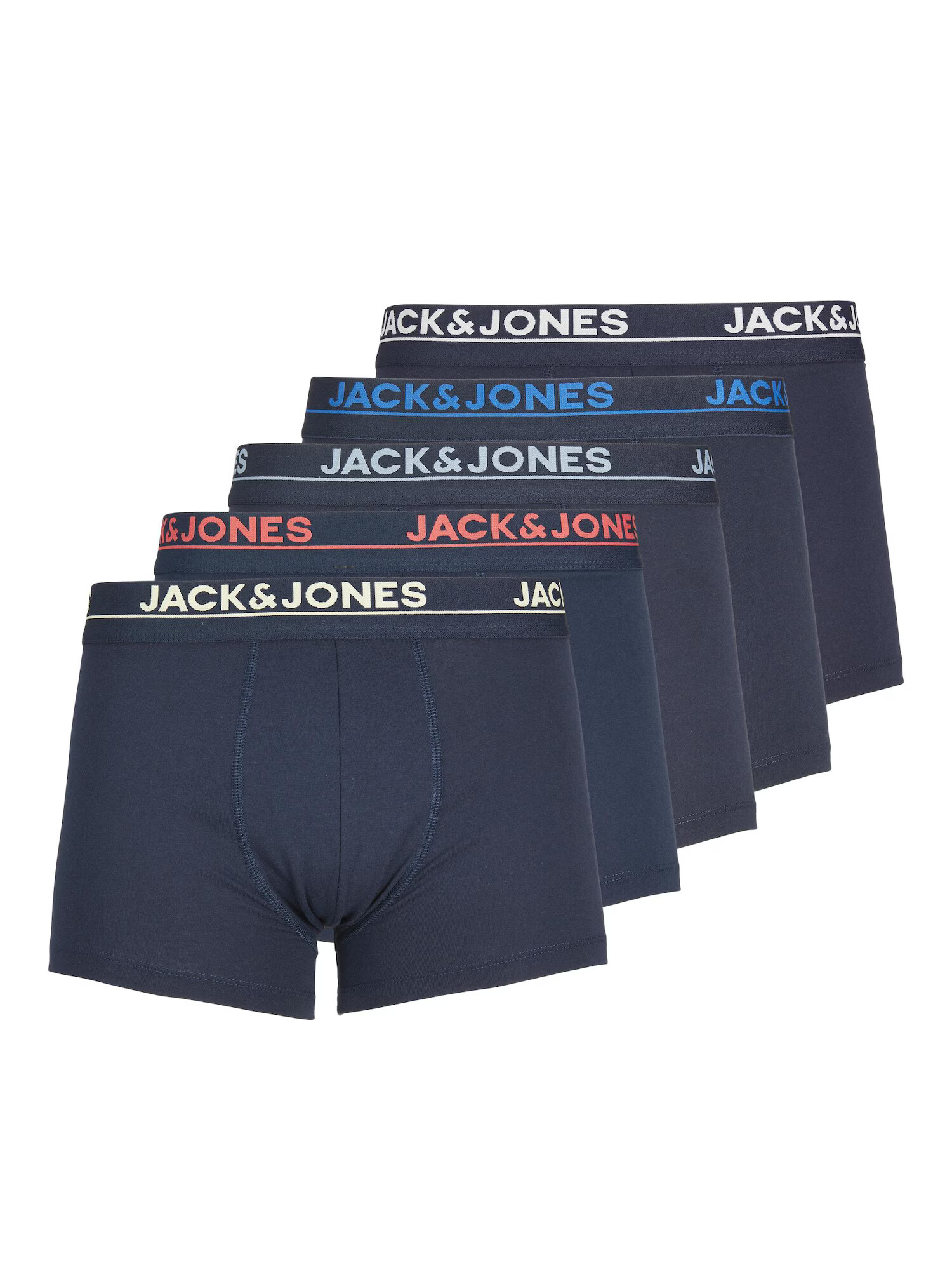 JACK & JONES Boxerky 'Davis' námornícka modrá / nebesky modrá / grenadínová / biela - Pepit.sk