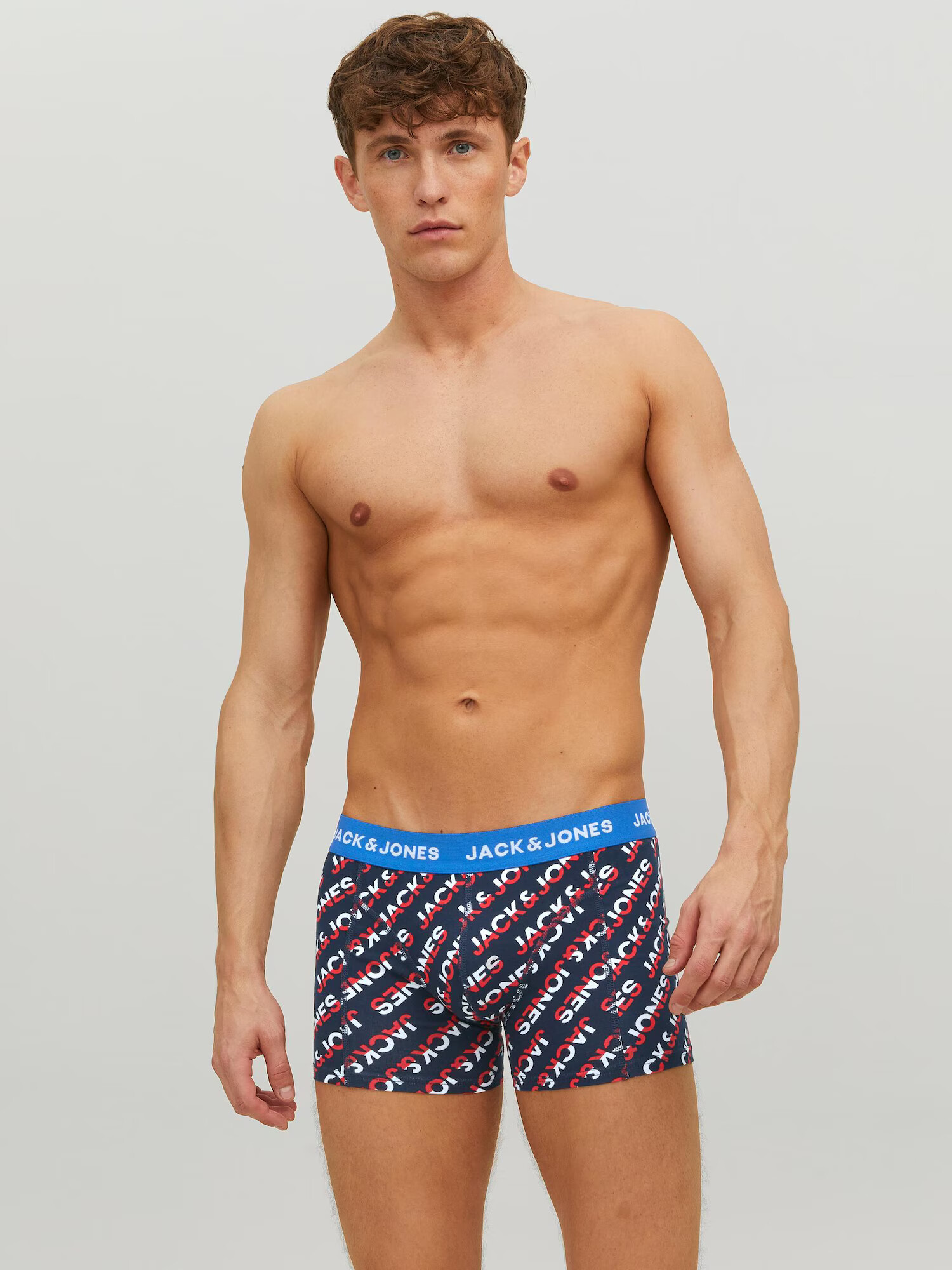 JACK & JONES Boxerky námornícka modrá / oranžová / čierna / biela - Pepit.sk