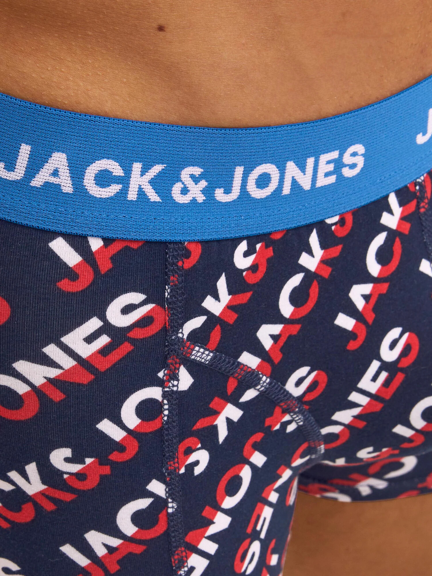 JACK & JONES Boxerky námornícka modrá / oranžová / čierna / biela - Pepit.sk