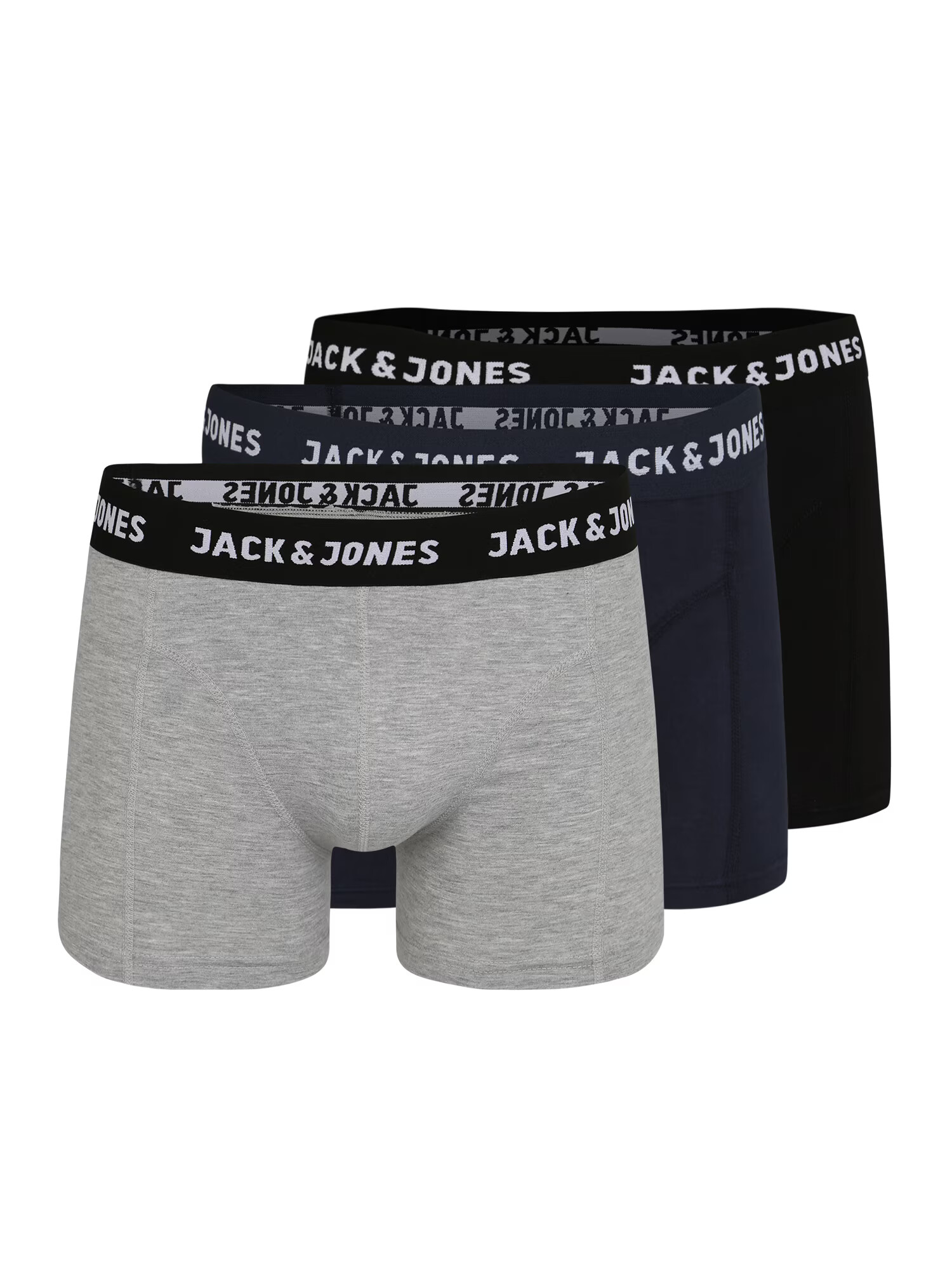 JACK & JONES Boxerky 'ANTHONY' námornícka modrá / sivá melírovaná / čierna / biela - Pepit.sk