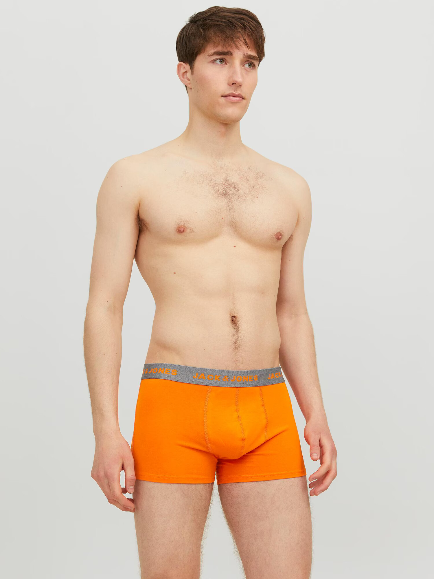 JACK & JONES Boxerky námornícka modrá / sivá melírovaná / olivová / oranžová - Pepit.sk